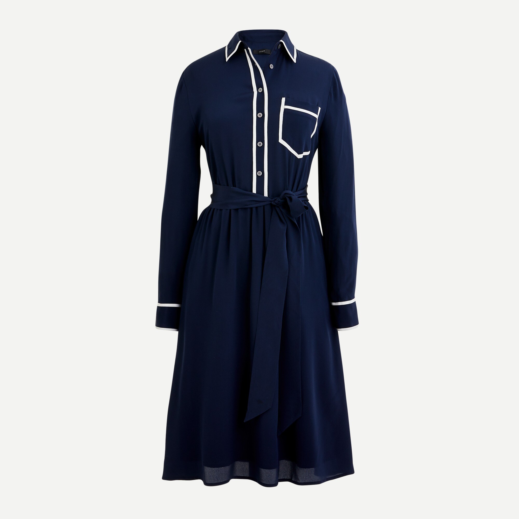 A-line silk shirtdress