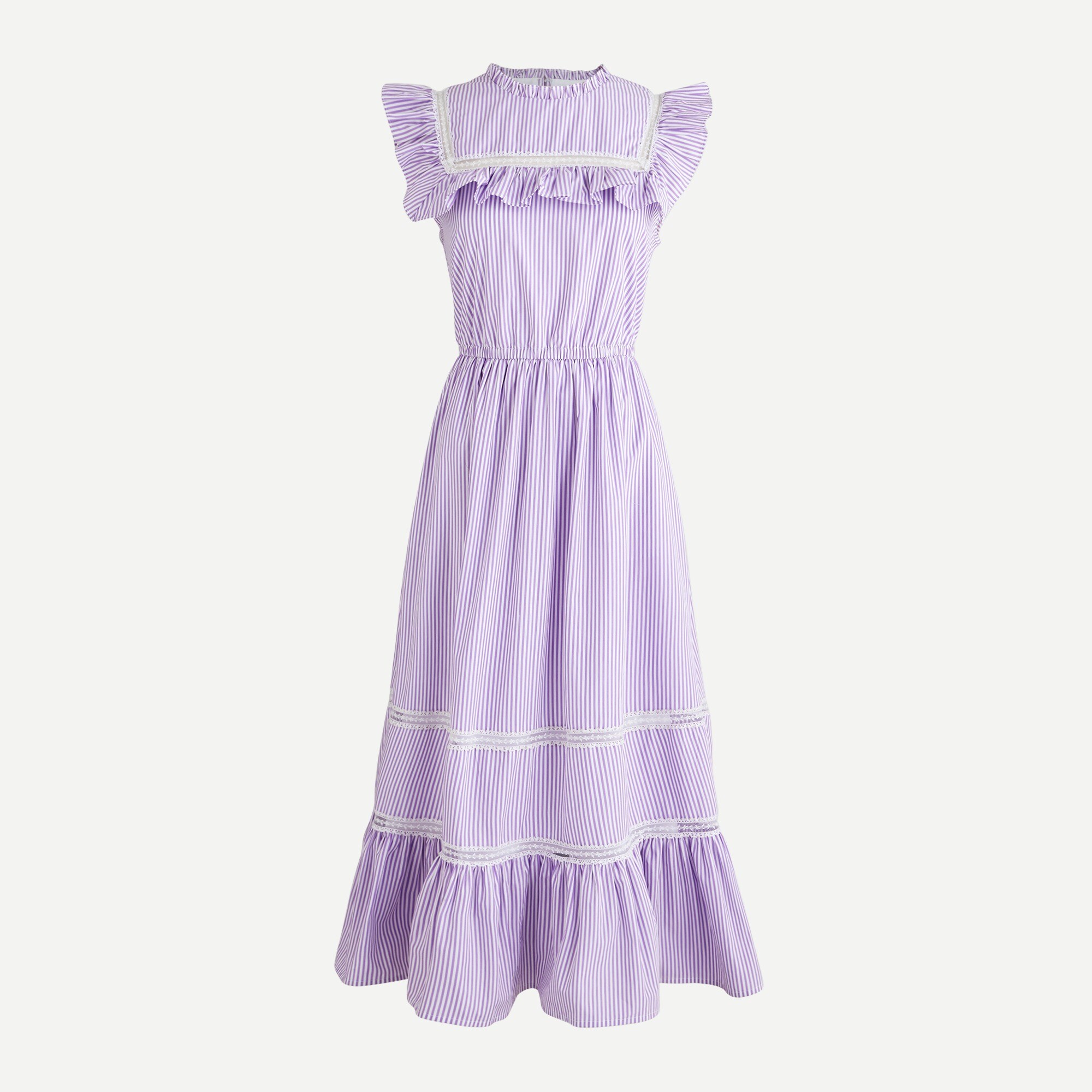 Tiered ruffle dress in stripe