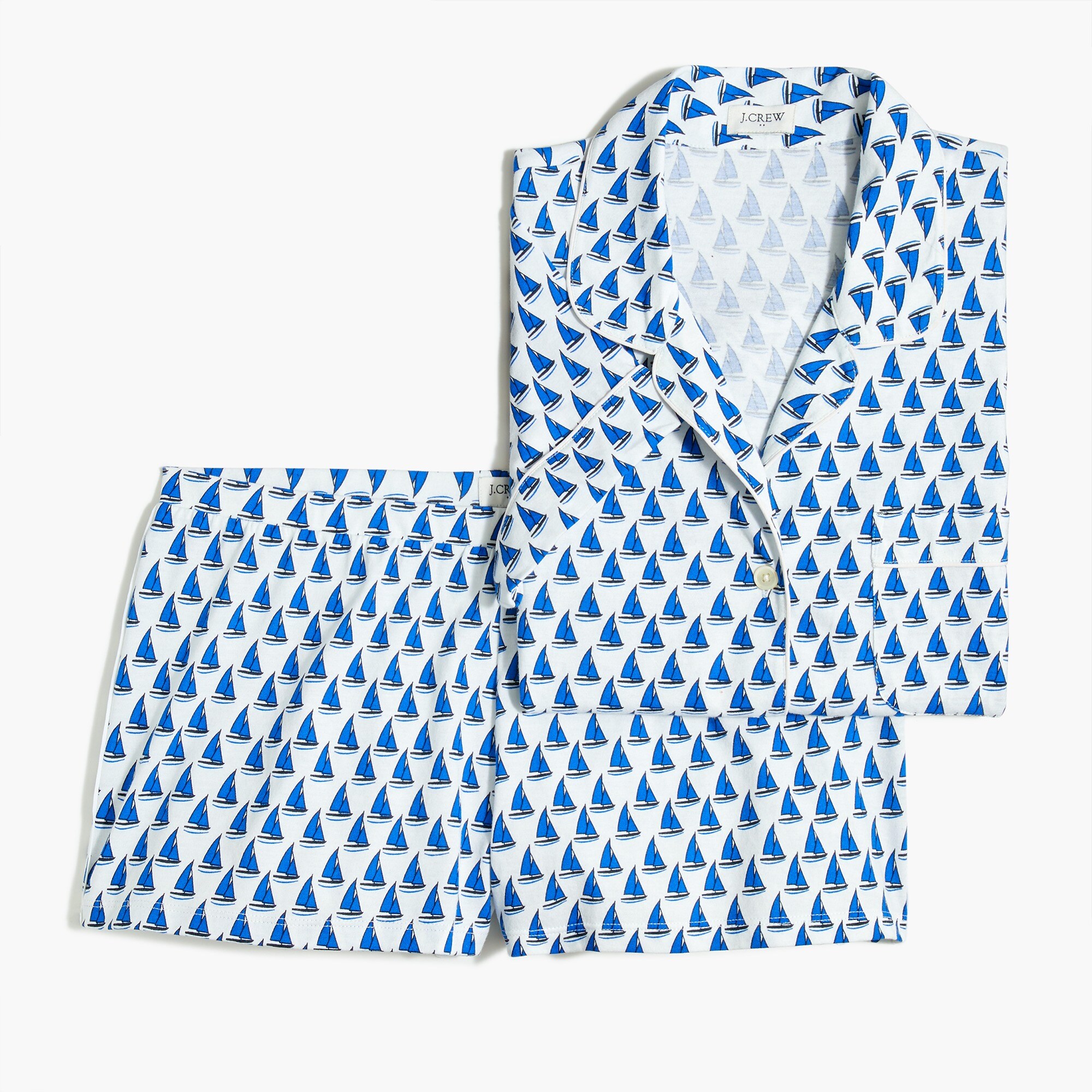 short-sleeve knit pajama set for women