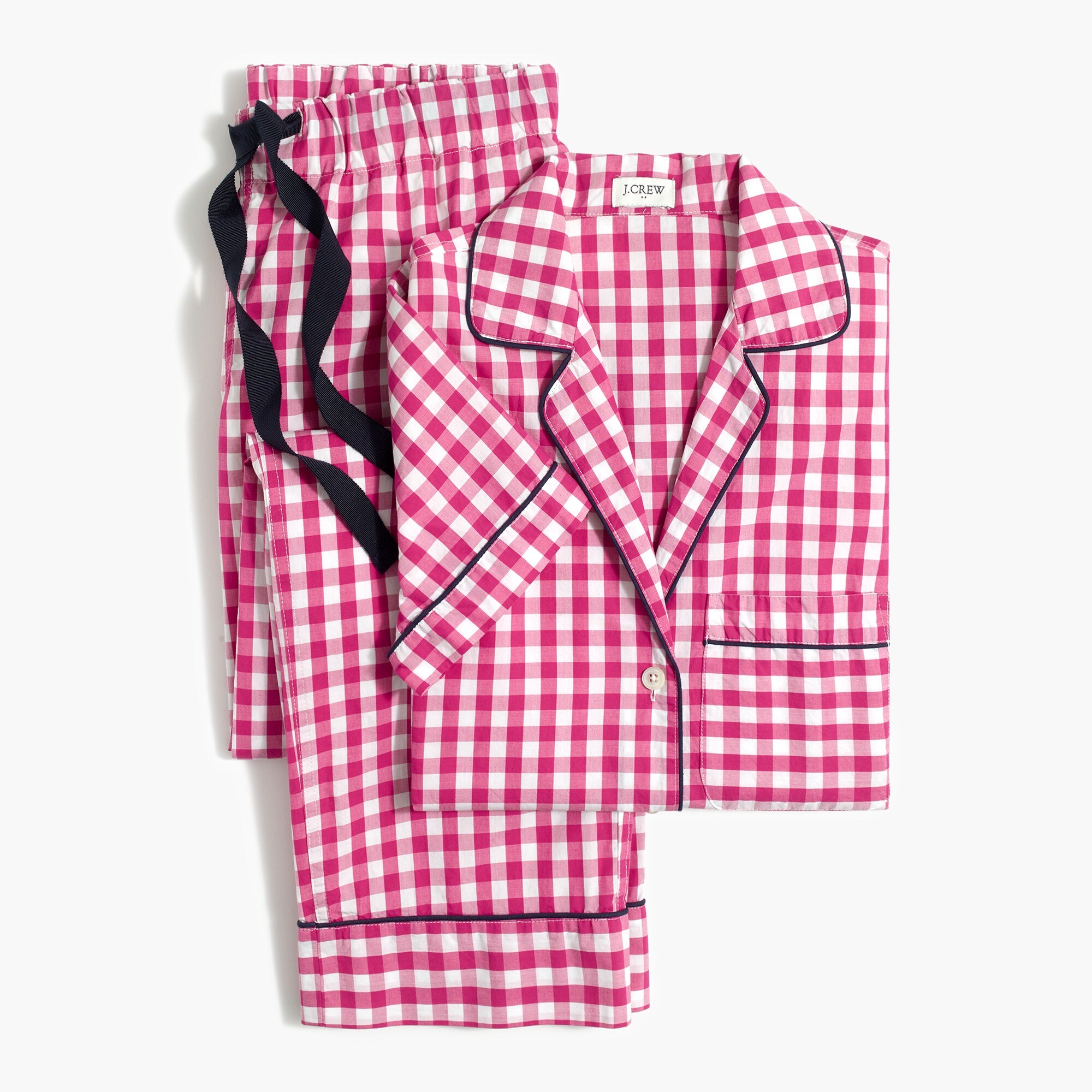 Gingham short-sleeve pajama set with cropped pant
