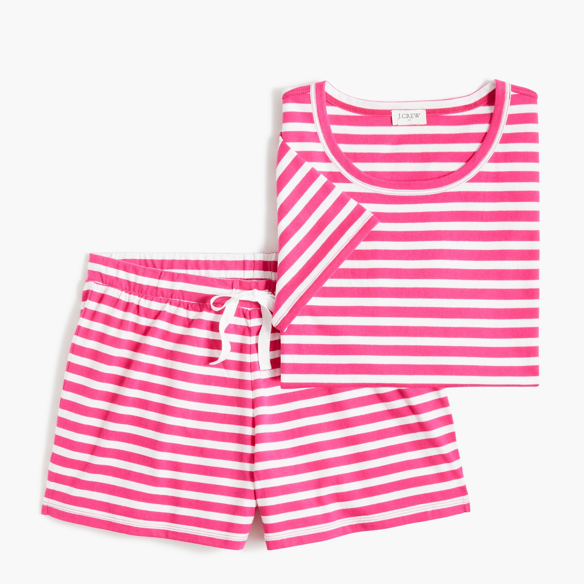 Striped jersey tee and short pajama set