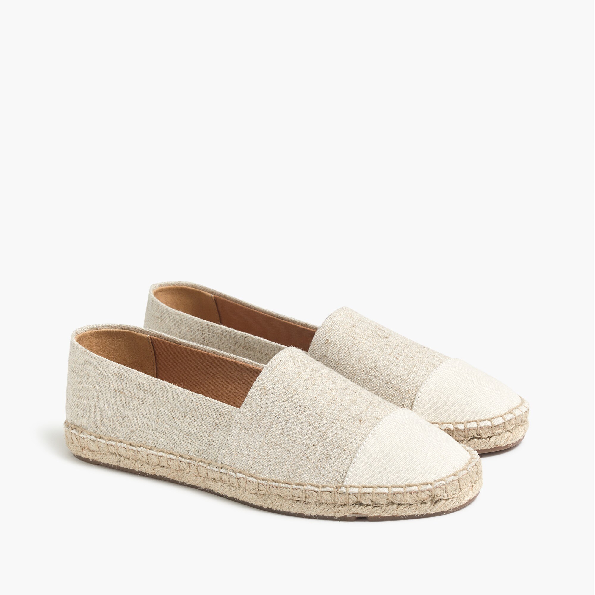 Canvas colorblock cap-toe slip-on espadrilles