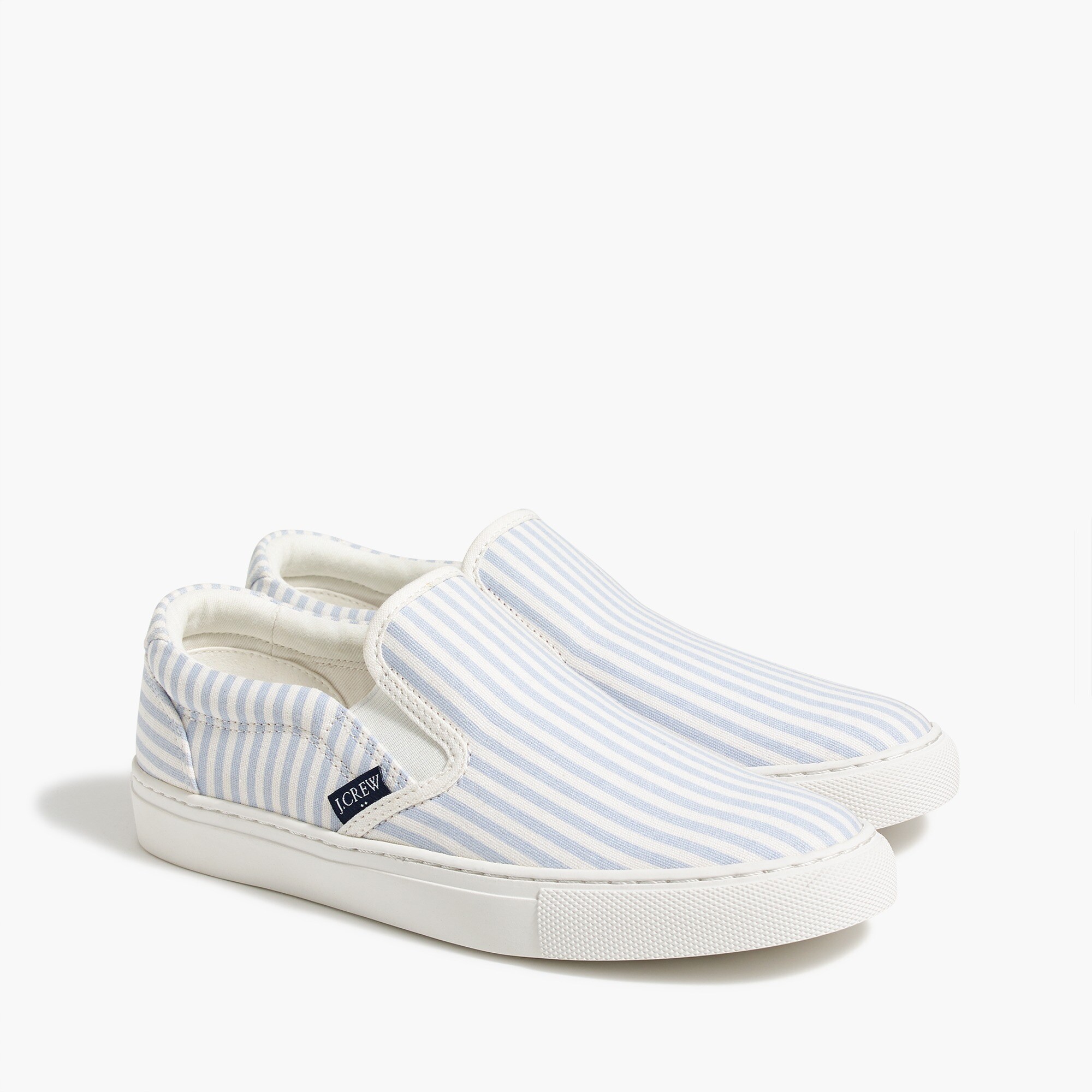 Striped canvas road trip slip-on sneakers