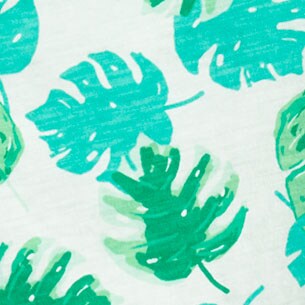 Printed vintage cotton V-neck tee GREEN MULTI 