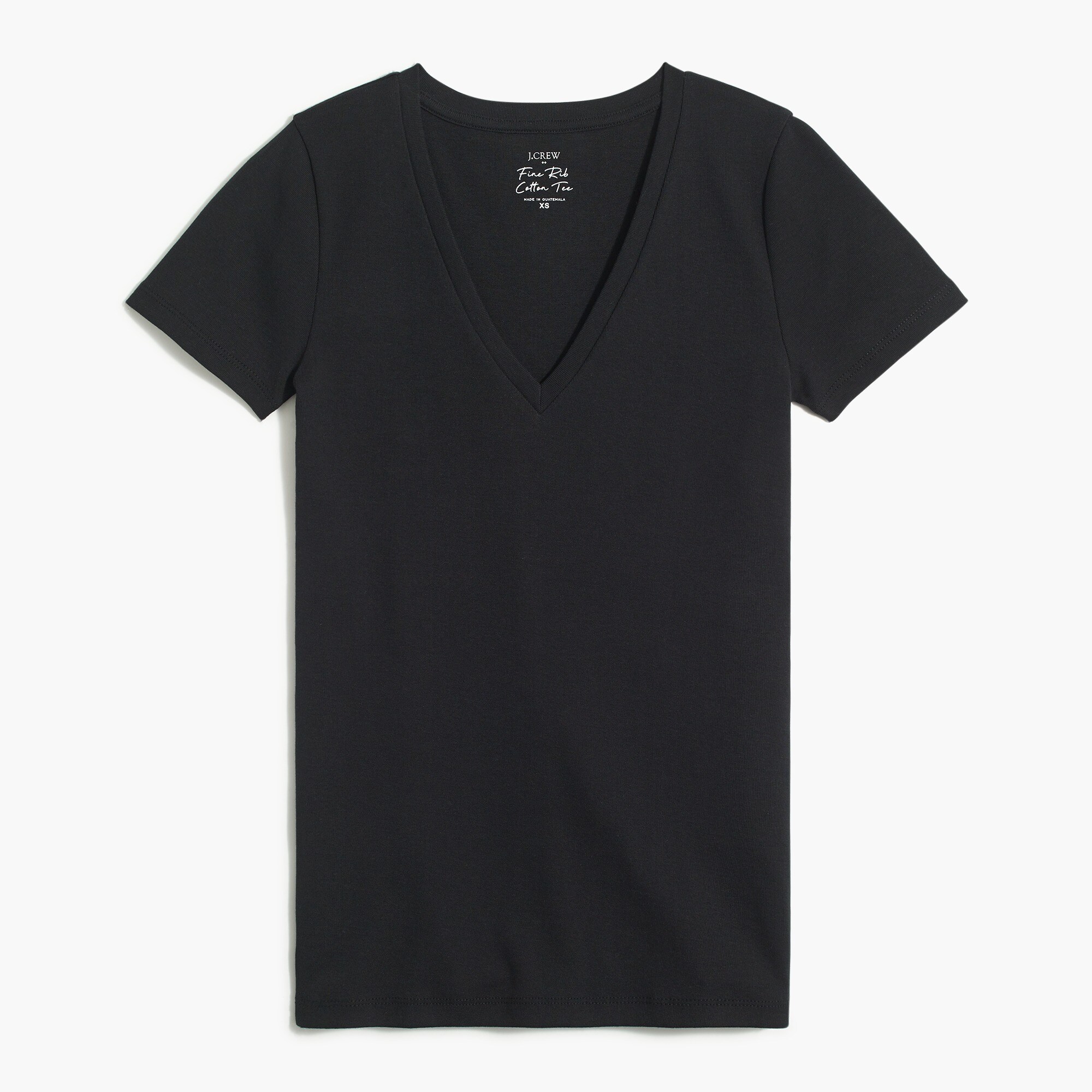 fine-rib v-neck tee for women