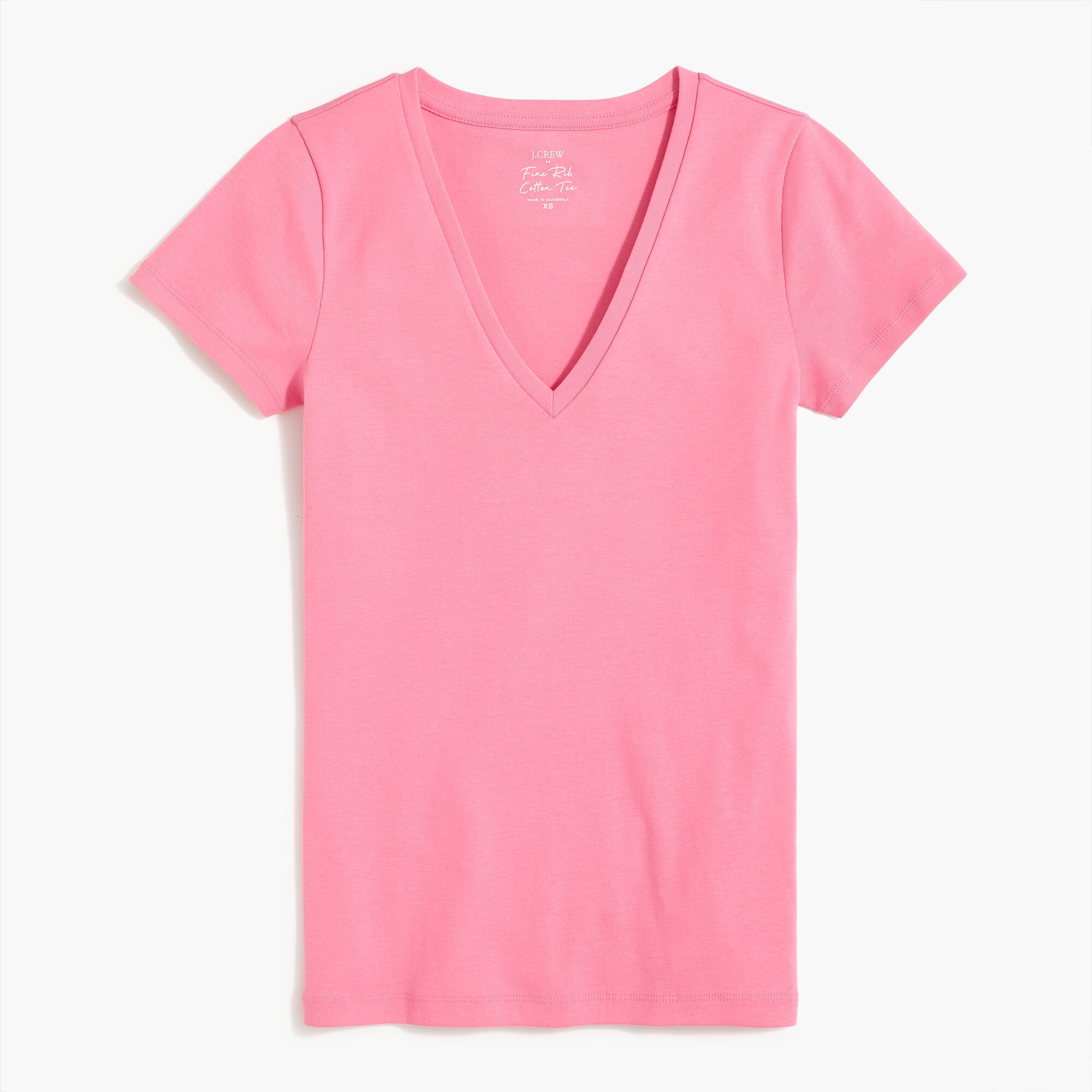 fine-rib v-neck tee for women