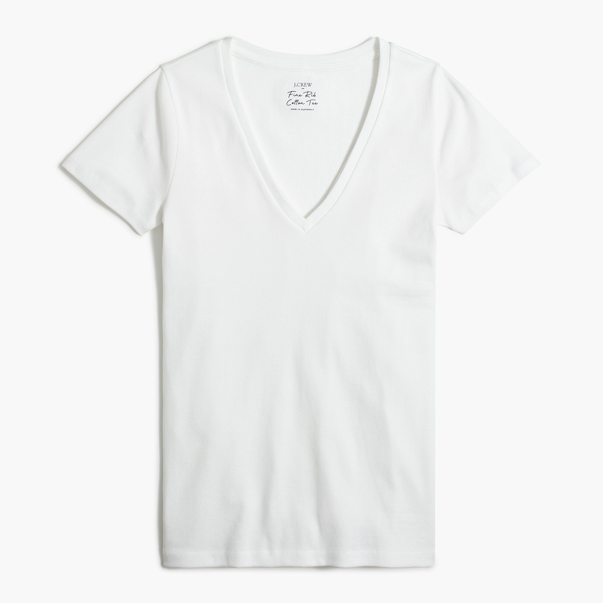 fine-rib v-neck tee for women