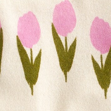 Cashmere crewneck sweater with tulips HTHR MUSLIN j.crew: cashmere crewneck sweater with tulips for women