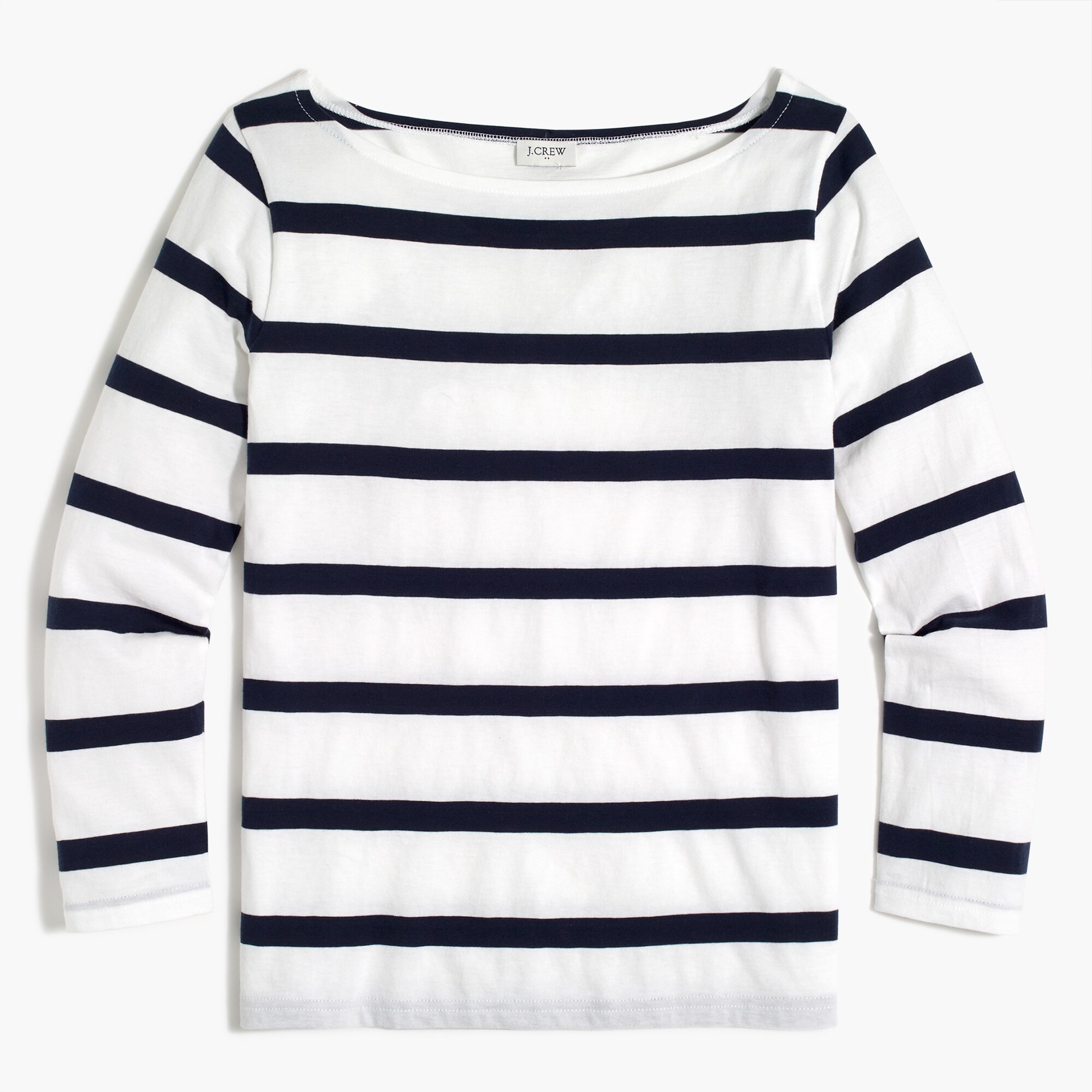 Three-quarter-sleeve boatneck tee