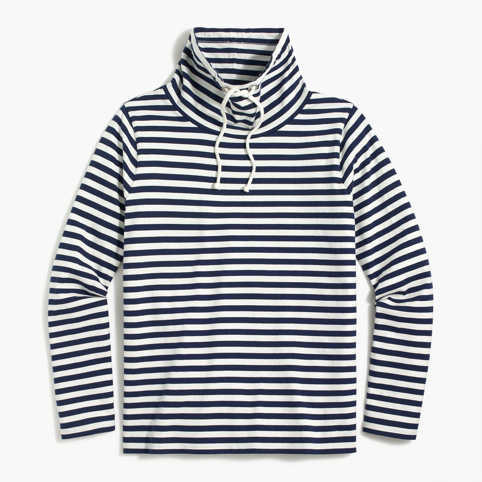 striped funnelneck top for women