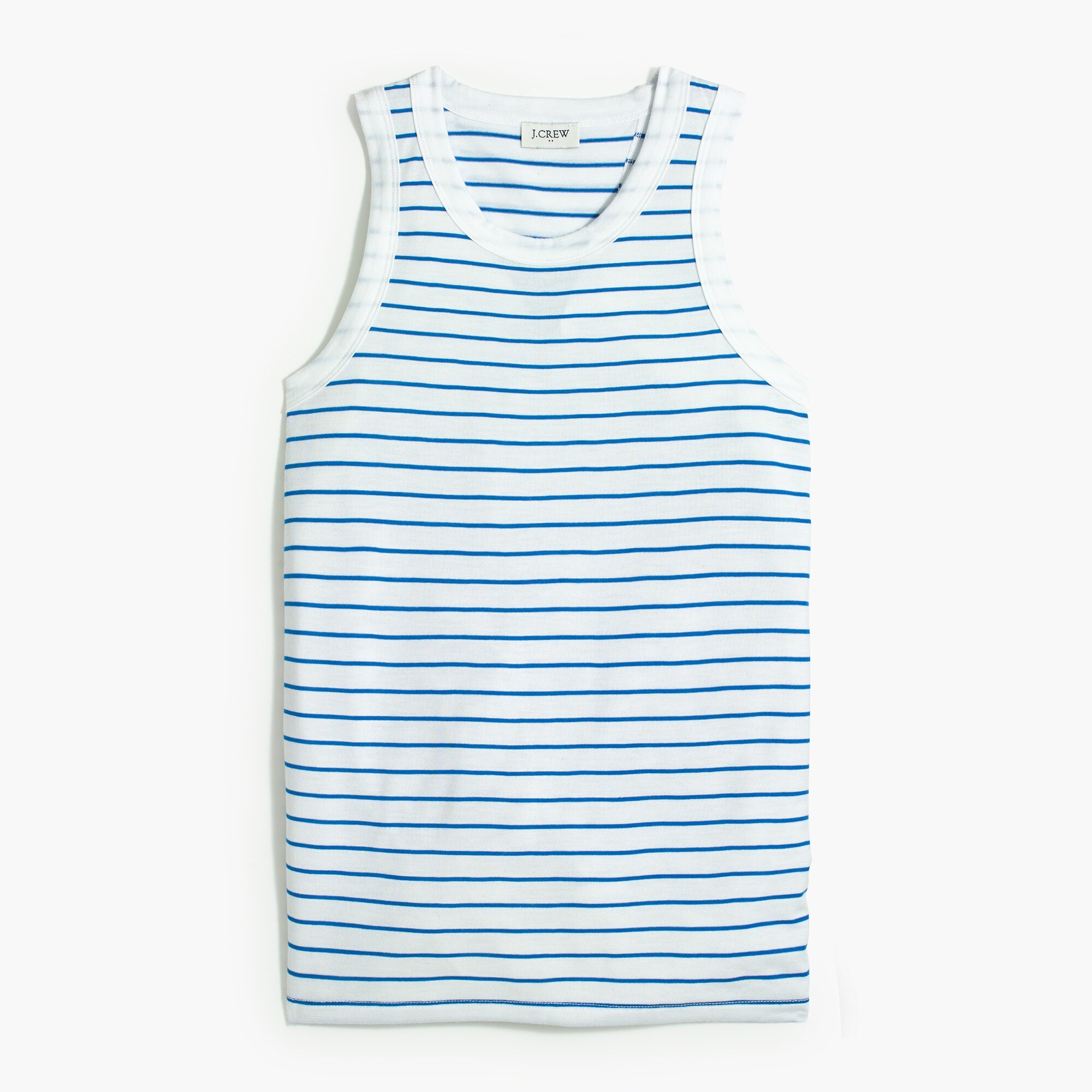 striped athleisure tie-back tank in feathersoft yarn for women