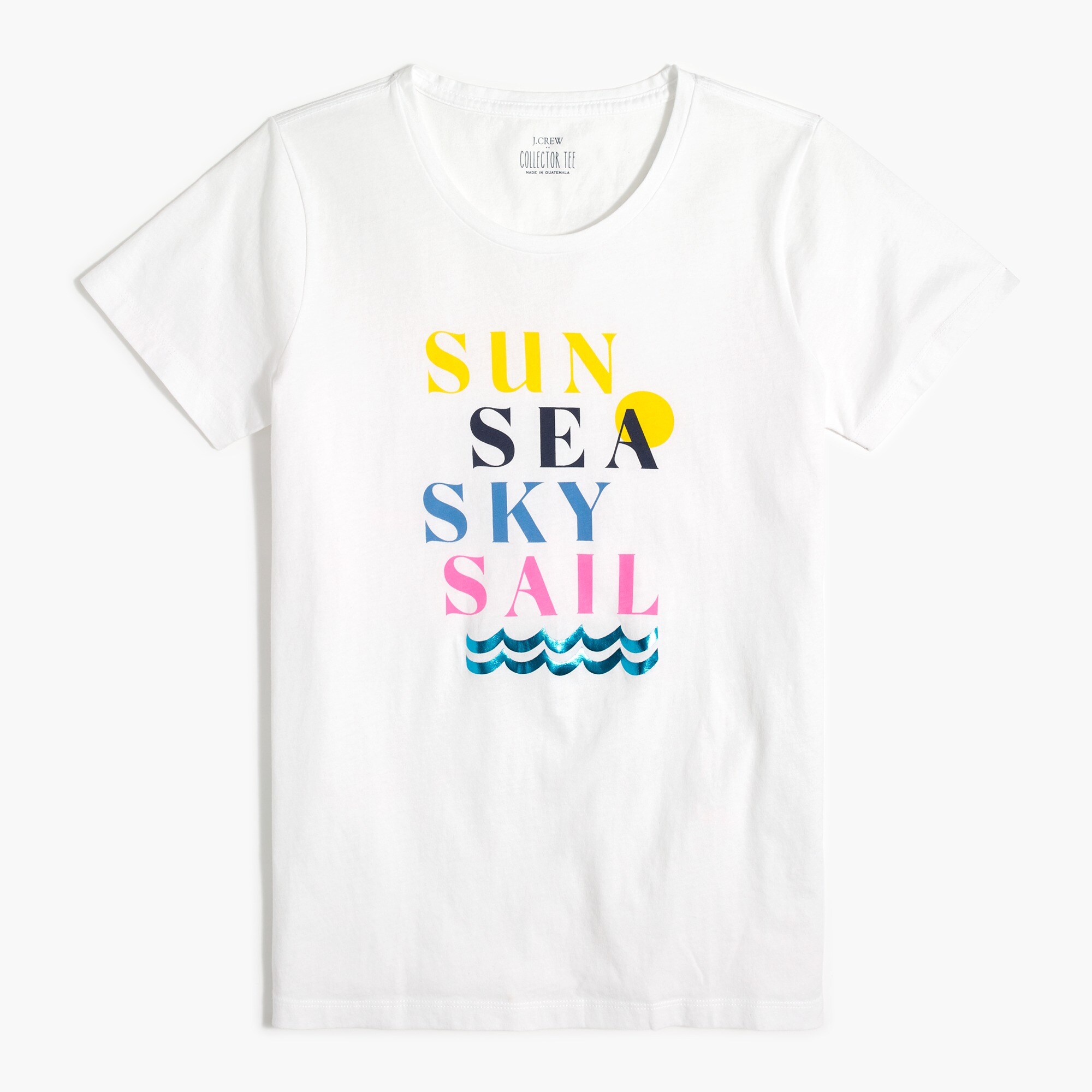 "Sun, sea, sky, sail" graphic tee