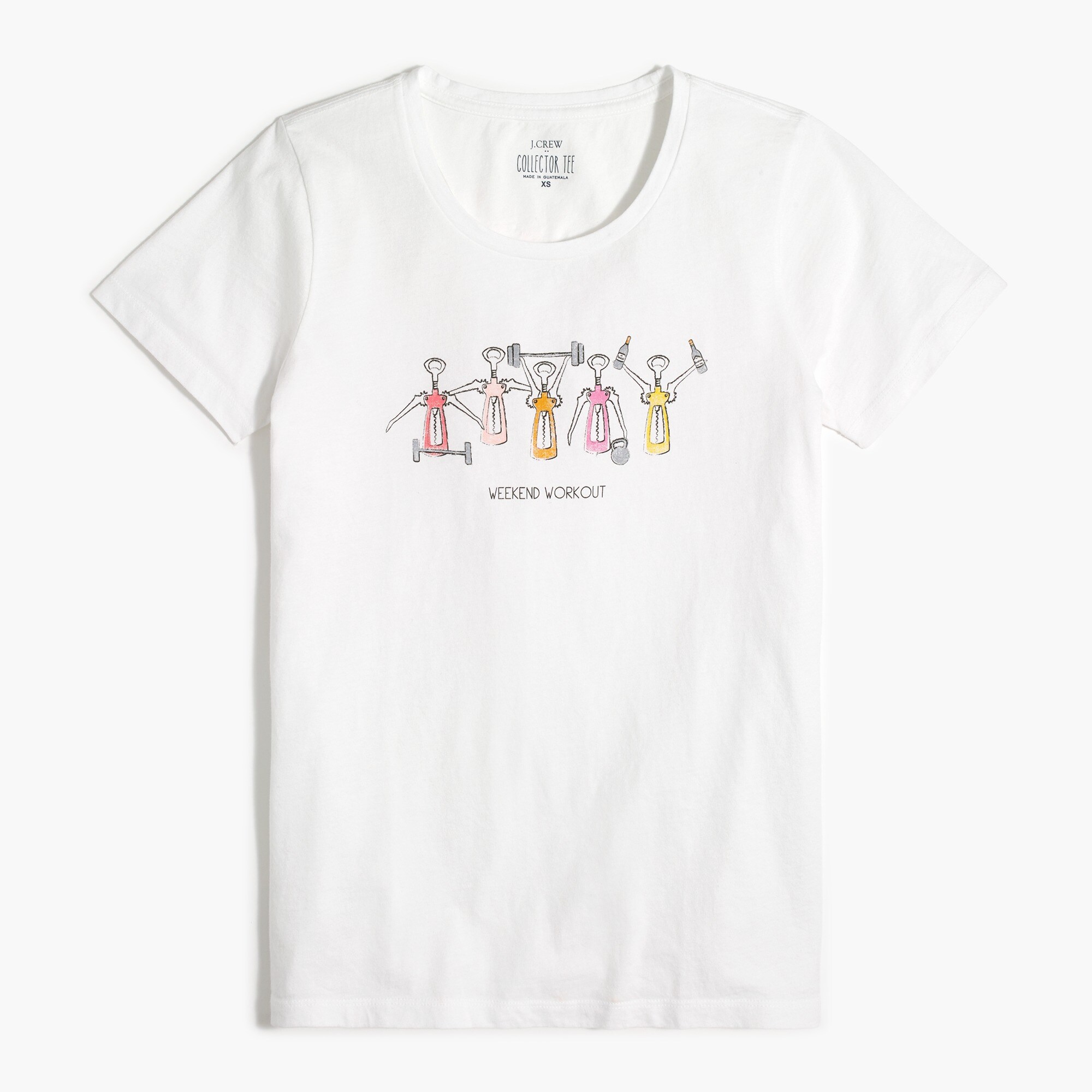 "weekend workout" graphic tee for women