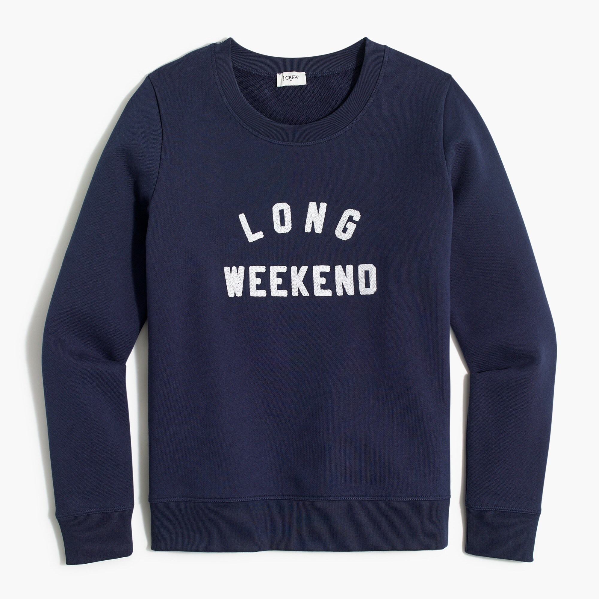 "long weekend" sweatshirt for women