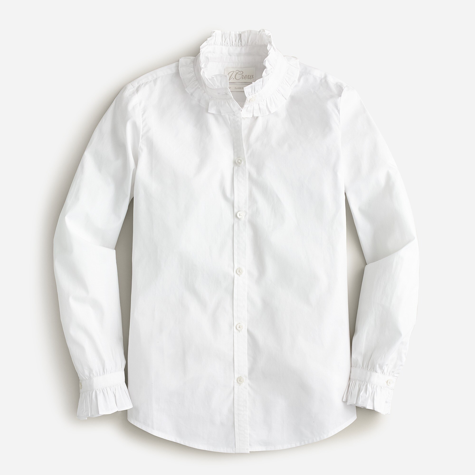 Classic-fit ruffleneck shirt