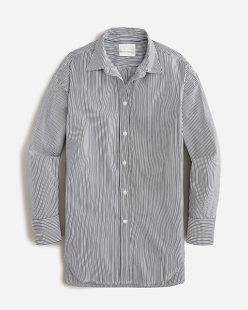  Tall relaxed-fit crisp cotton poplin shirt in navy stripe
