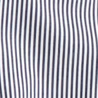 Relaxed-fit crisp cotton poplin shirt in navy stripe NAVY STRIPE 