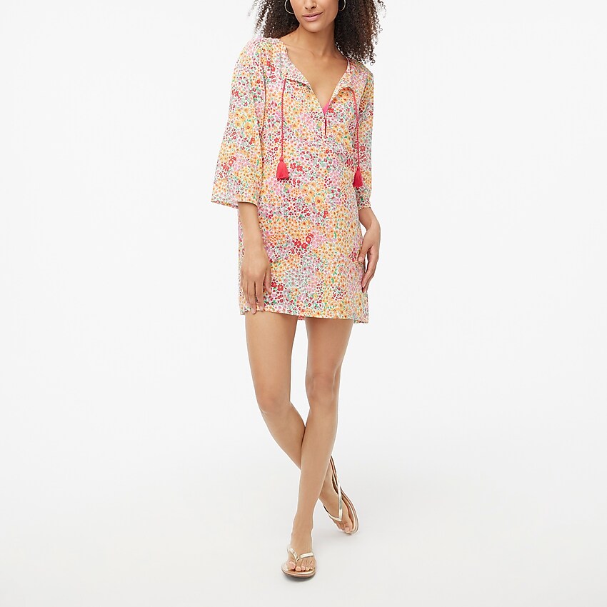 factory: printed cover-up tunic for women, right side, view zoomed