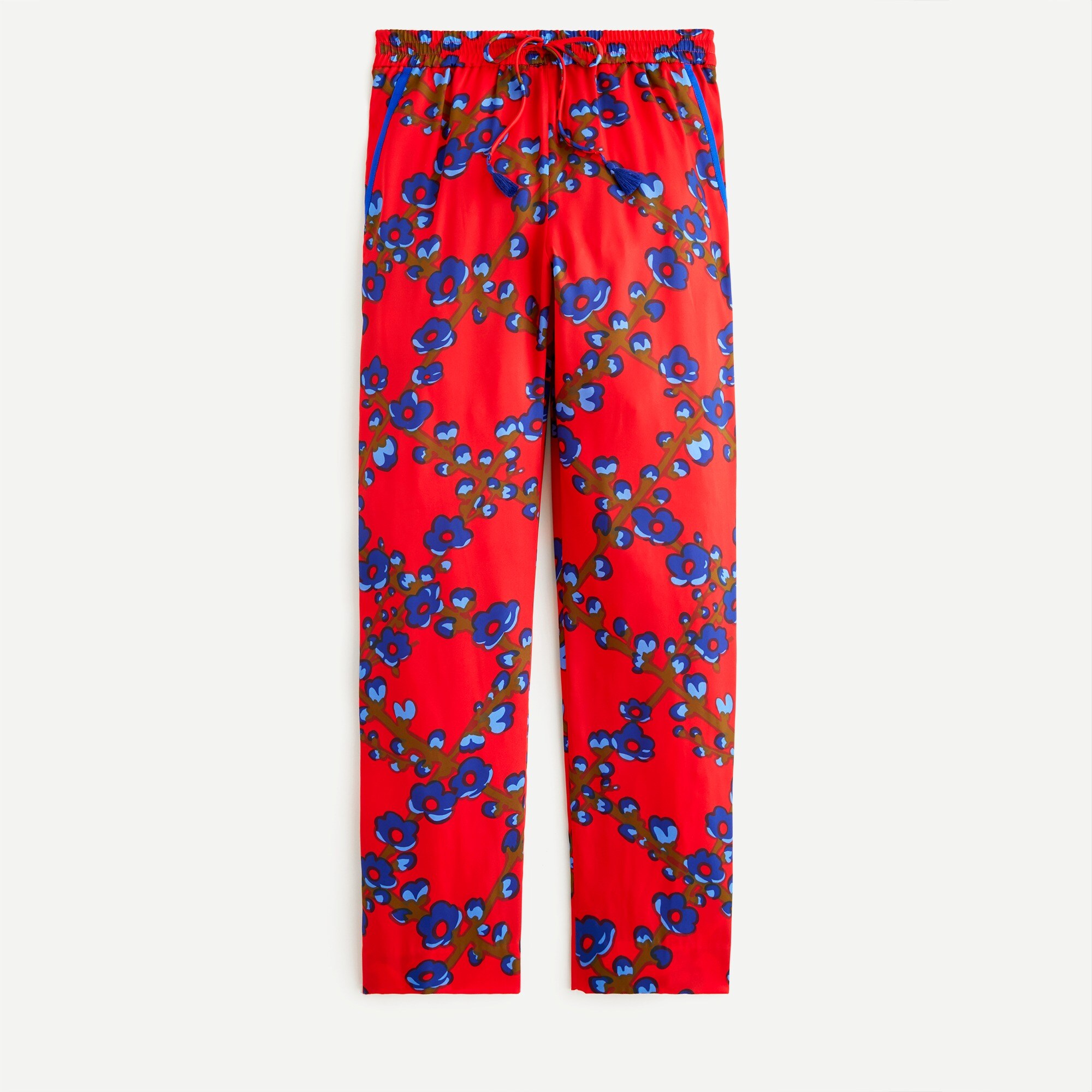 Drapey pull-on pant in lattice floral