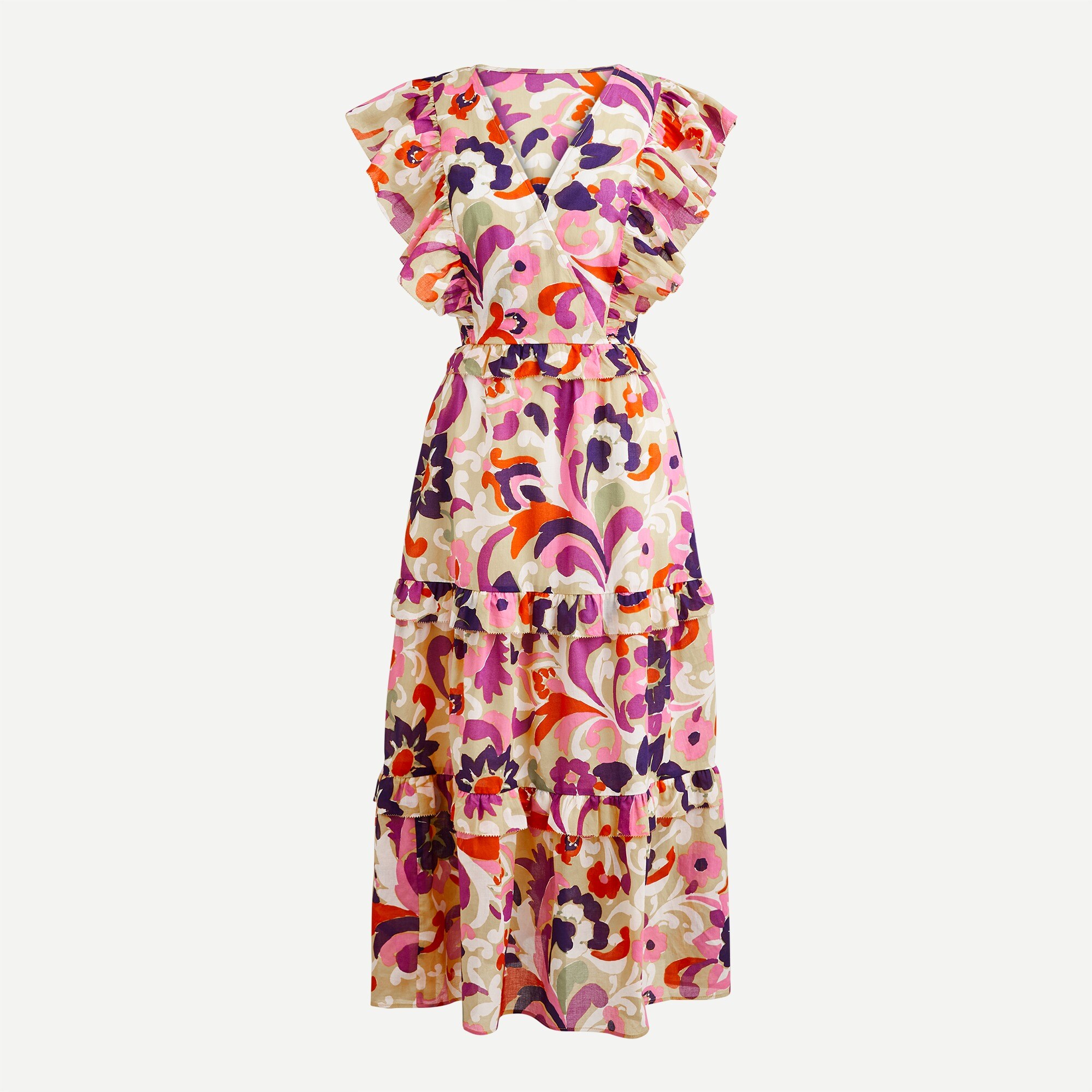 Ruffle-sleeve dress in Ratti® curly floral