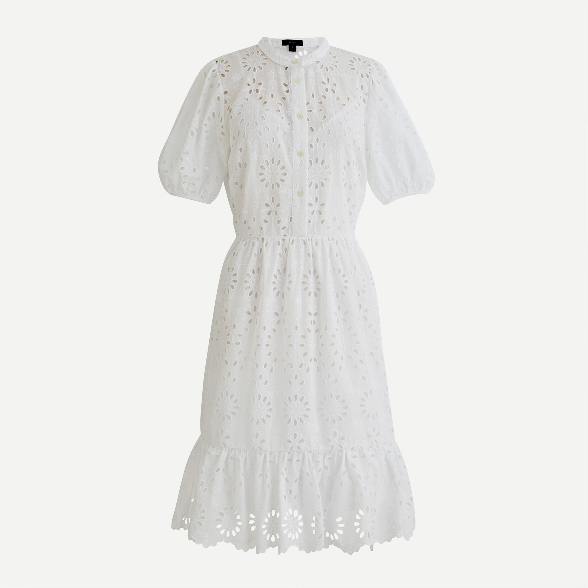 Puff-sleeve Eyelet Dress For Women | J.Crew