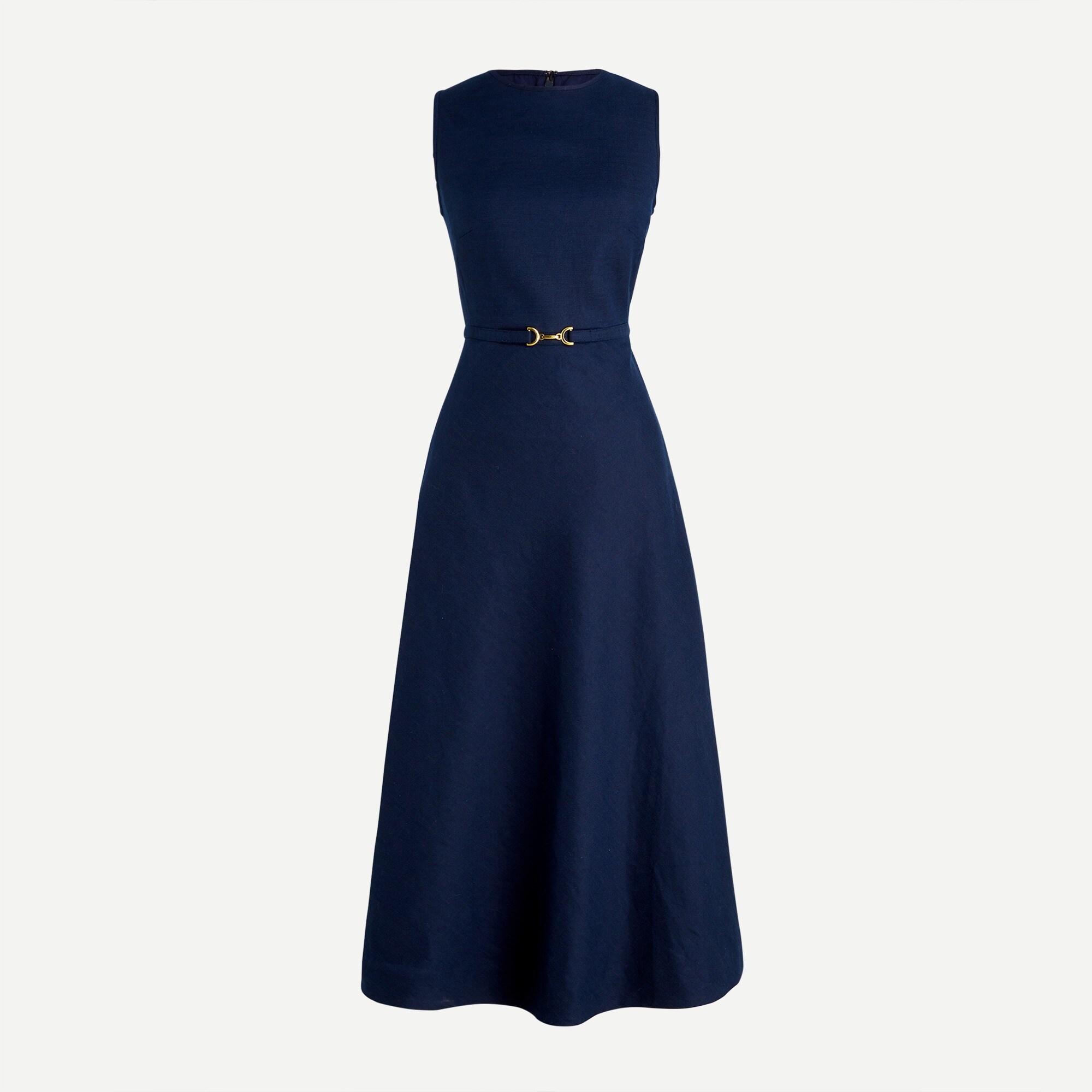 A-line midi dress in stretch linen