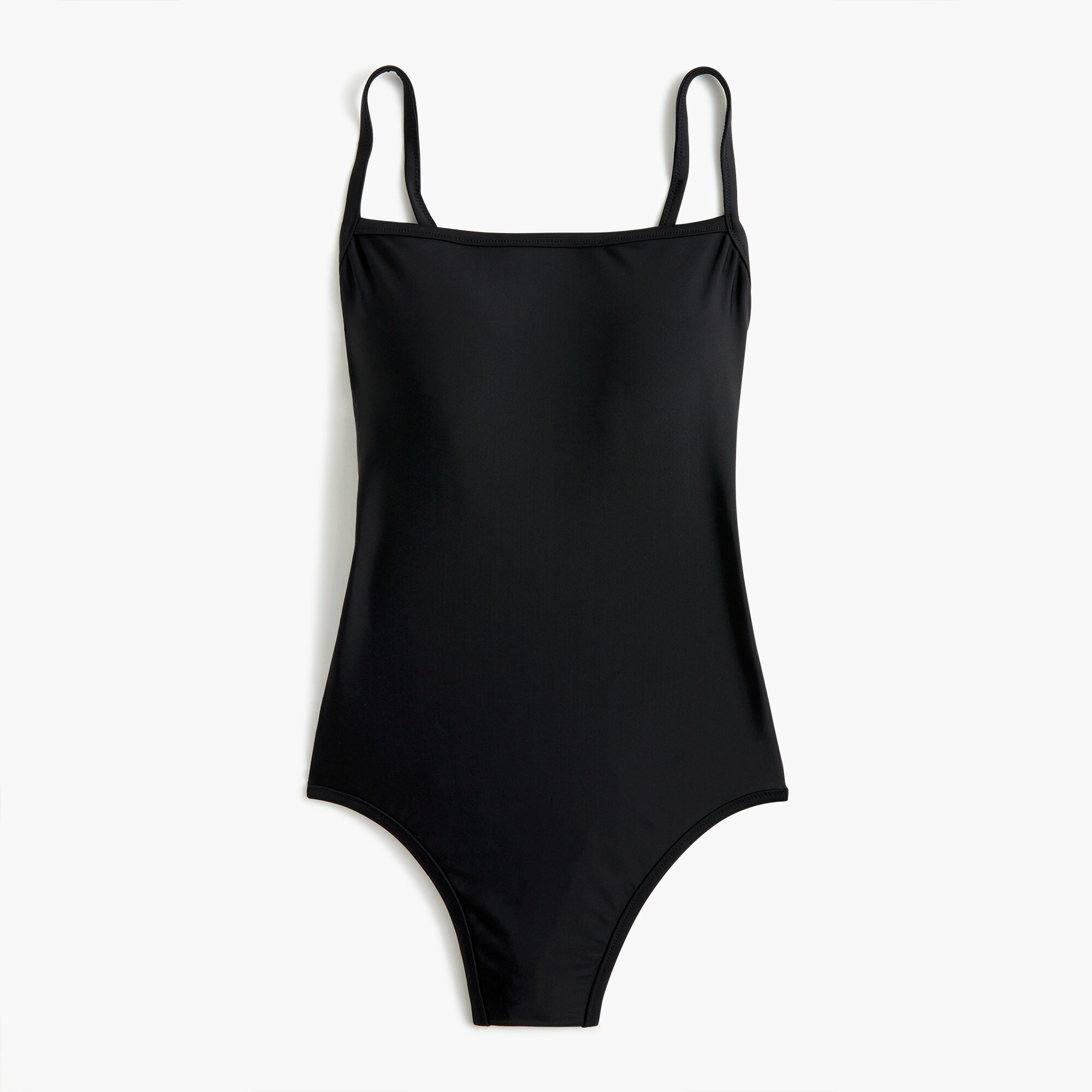 Square-neck one-piece swimsuit