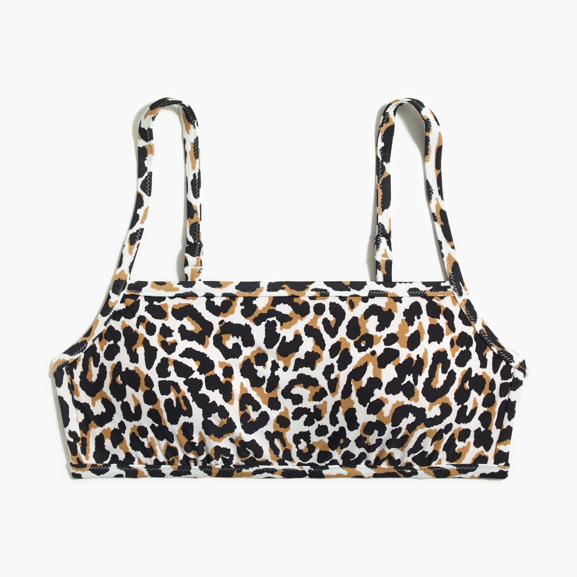 Printed square-neck bikini top