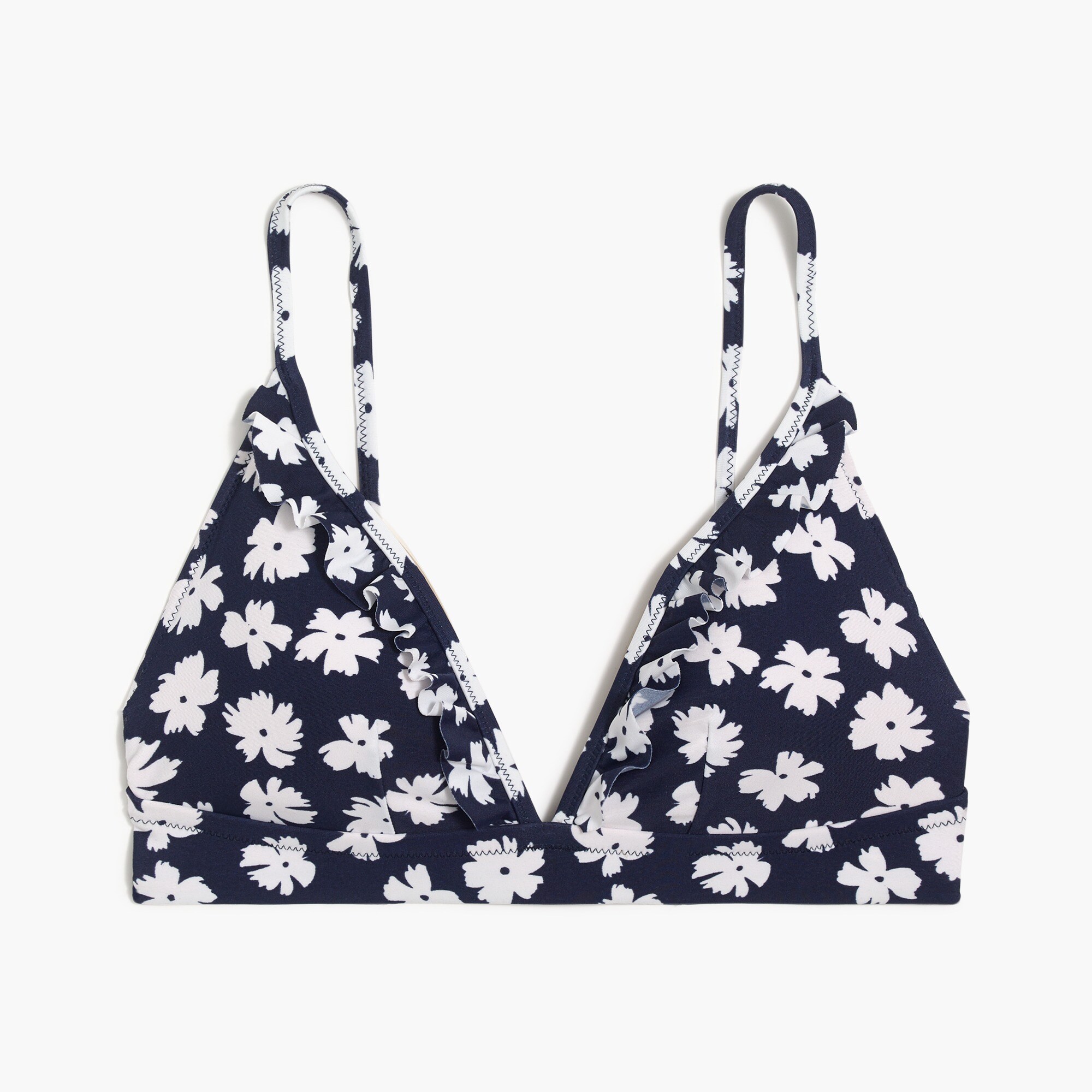 printed ruffle french bikini top for women