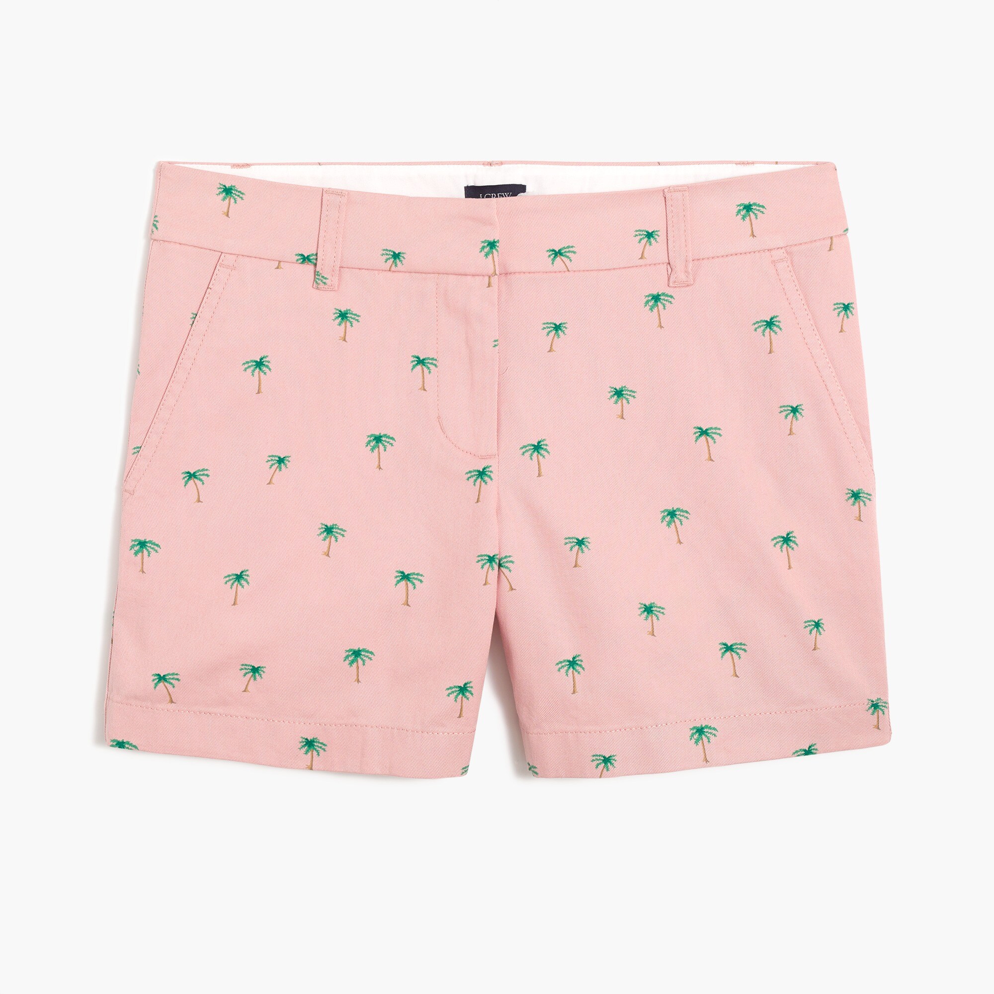 5" chino classic short in palm tree print for women