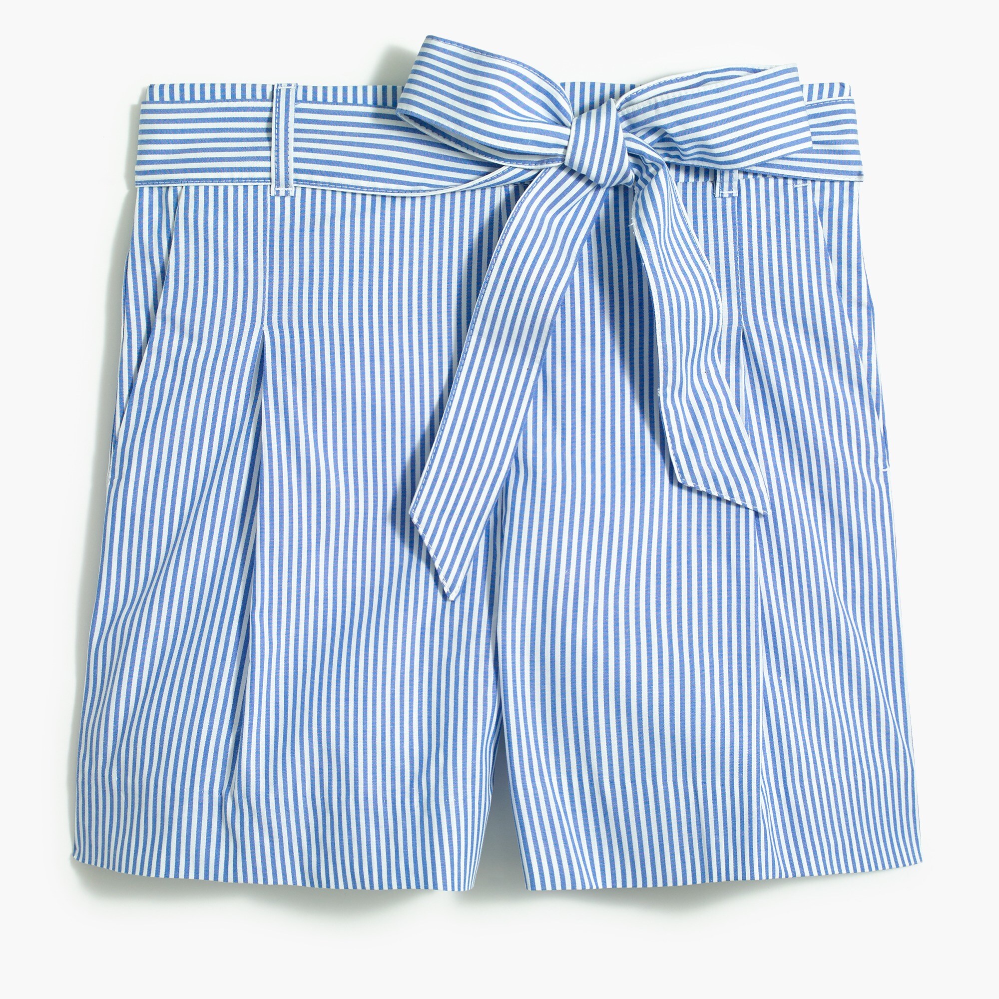 tie-waist short in cotton poplin for women