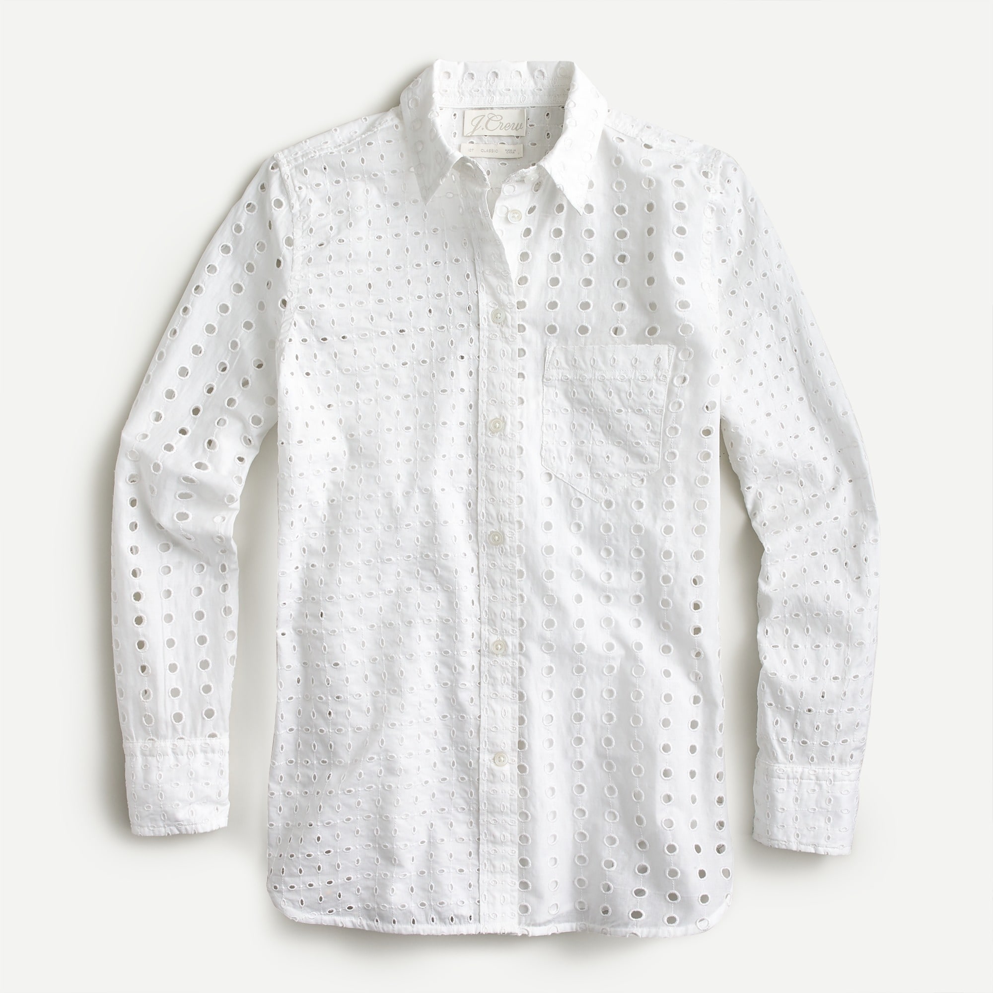 Classic-fit shirt in eyelet