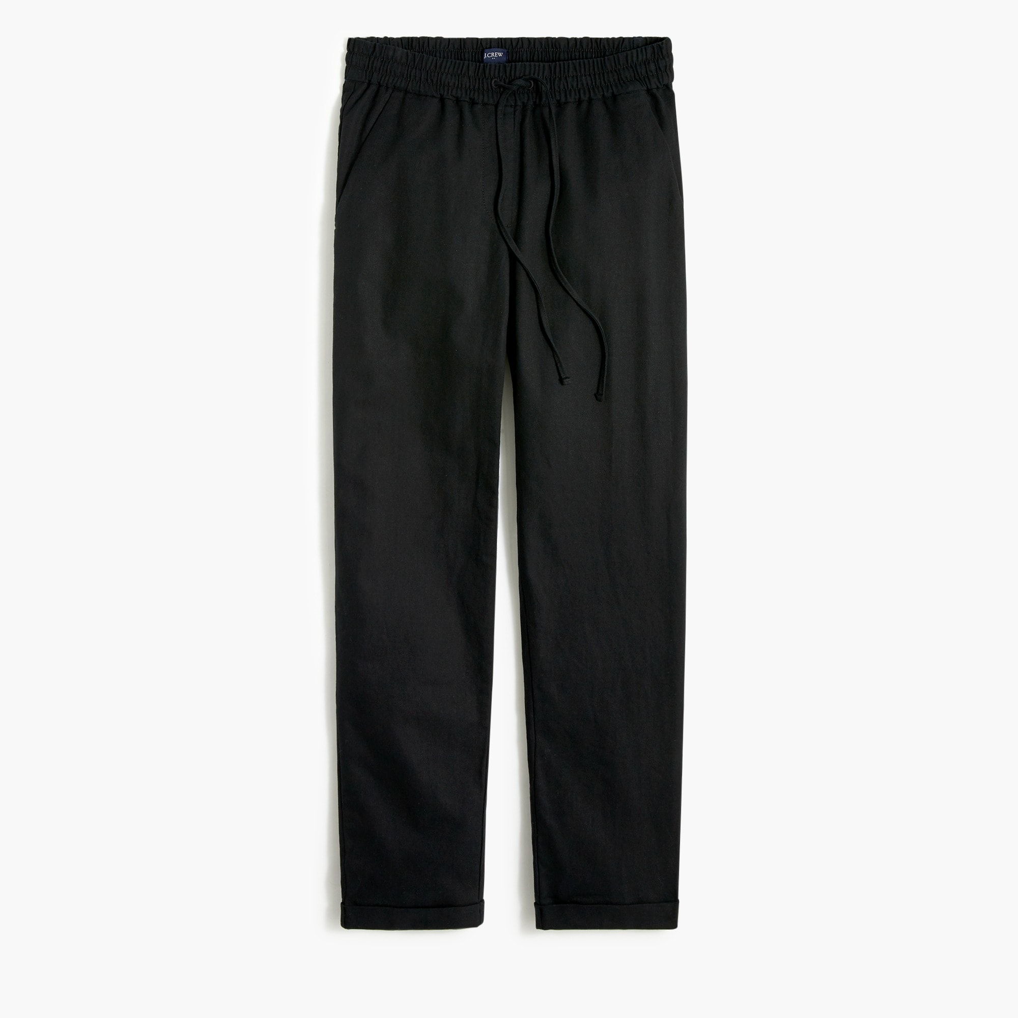 Petite linen cotton blend drawstring pant