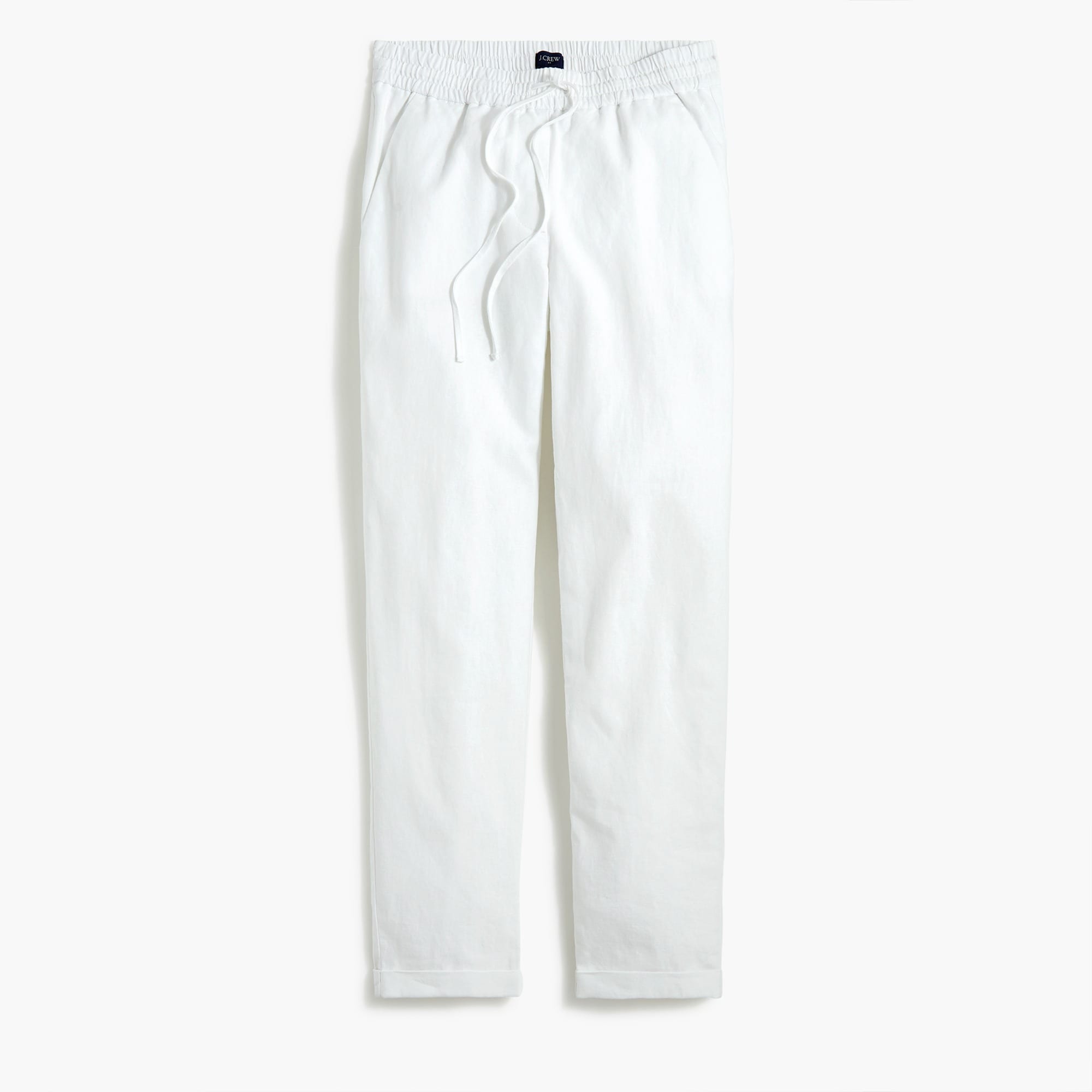Petite linen-cotton blend drawstring pant