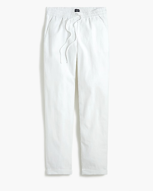  Linen-cotton blend drawstring pant