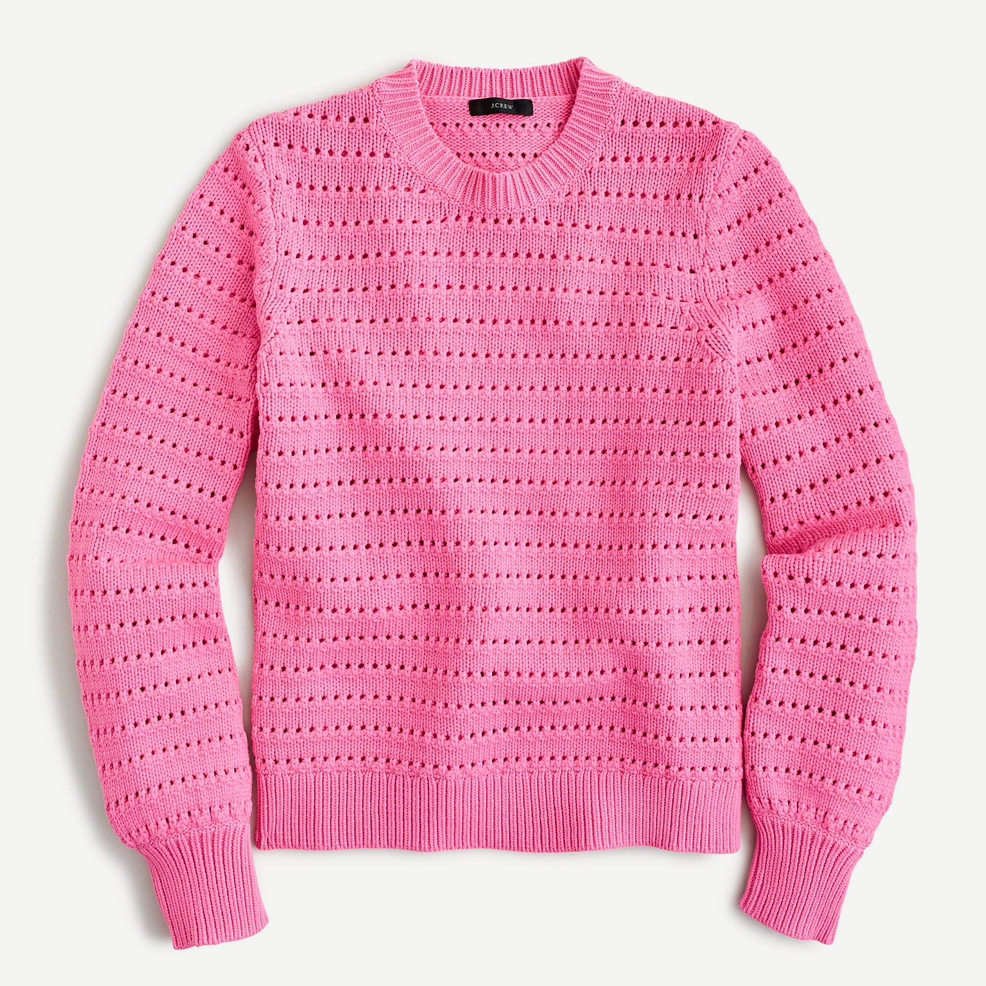 Balloon-sleeve pointelle sweater