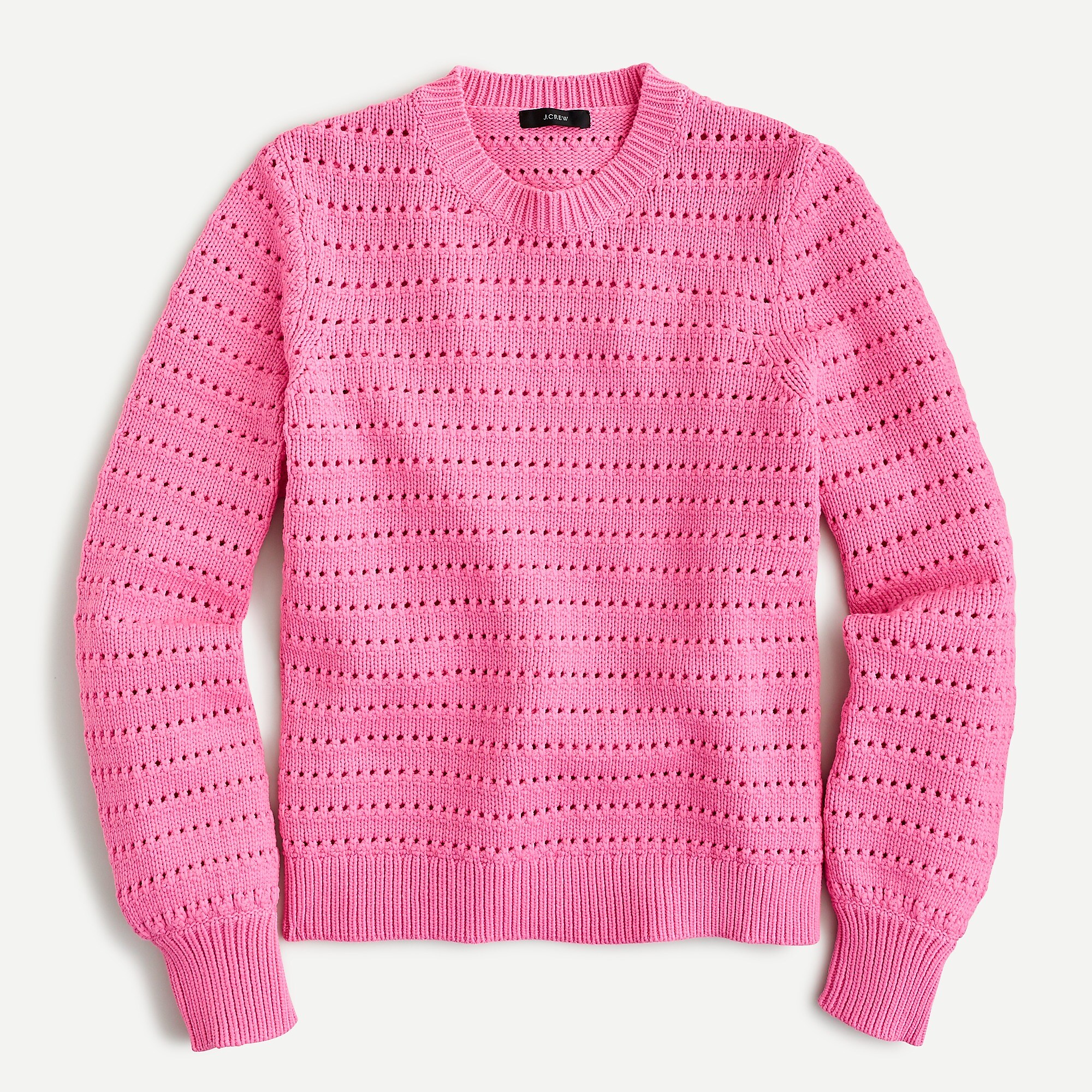 Balloon-sleeve pointelle sweater