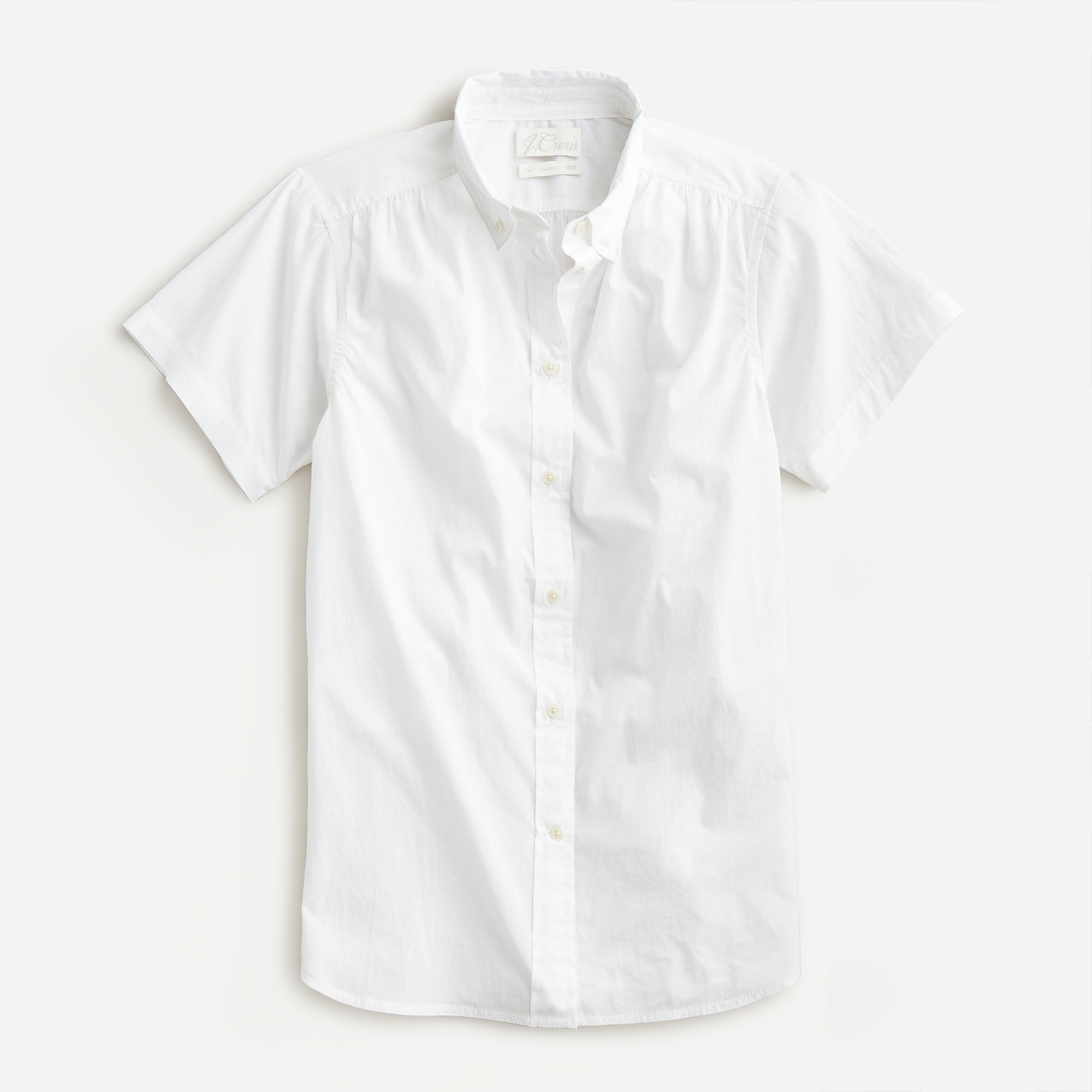 J.Crew: Classic-fit Short-sleeve Lightweight Cotton Poplin Shirt For Women