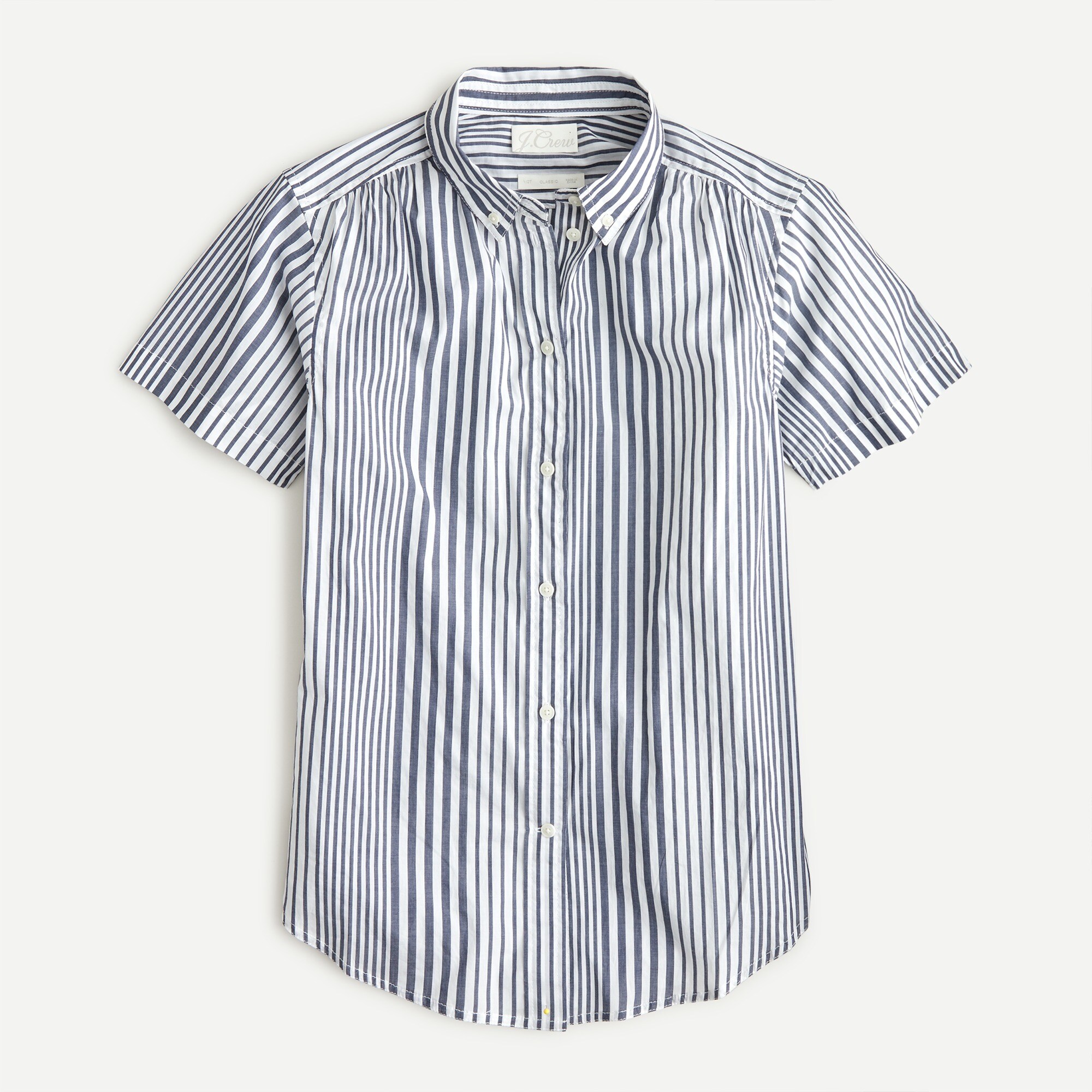 Classic-fit Short-sleeve Lightweight Cotton Poplin Shirt In Stripe