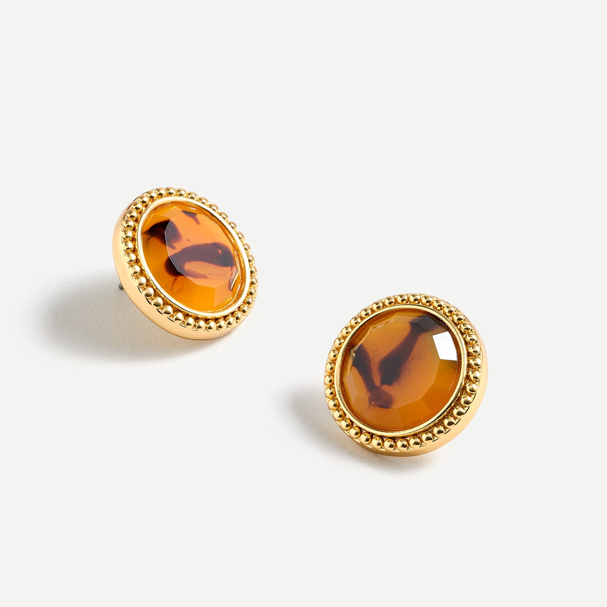 Faux tortoise button earrings