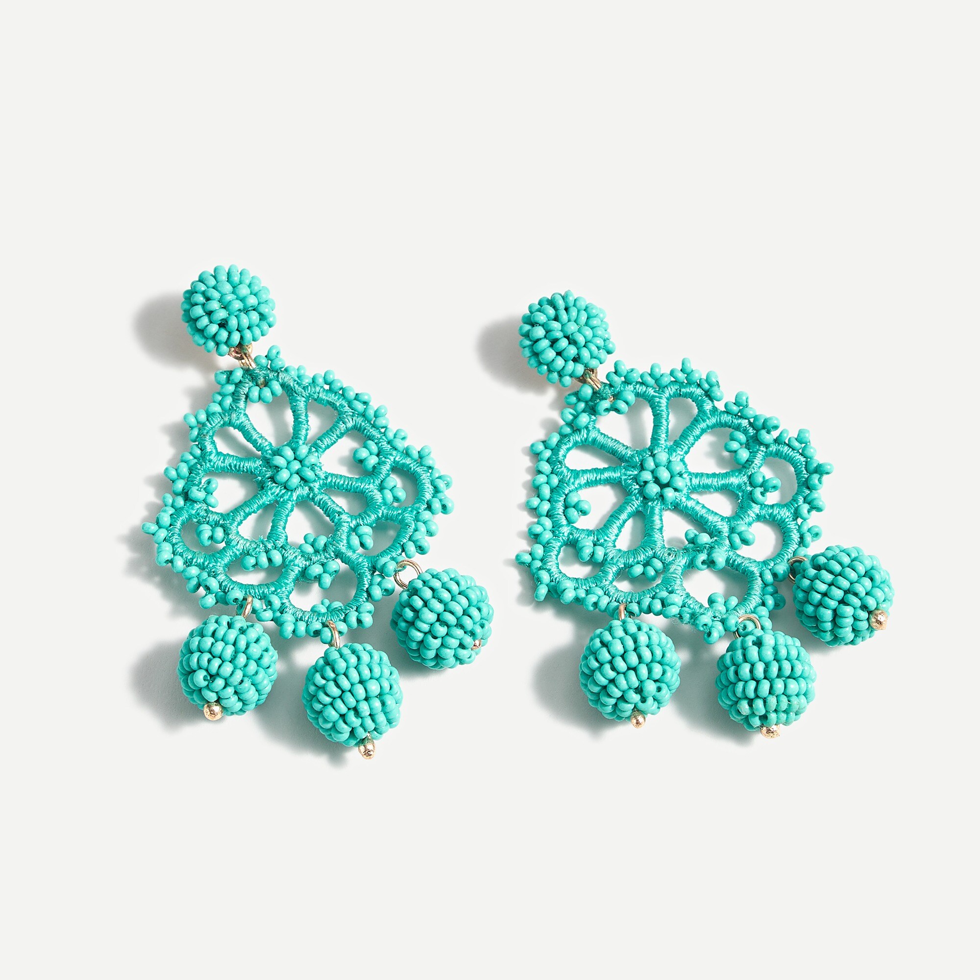 Beaded crochet statement earrings