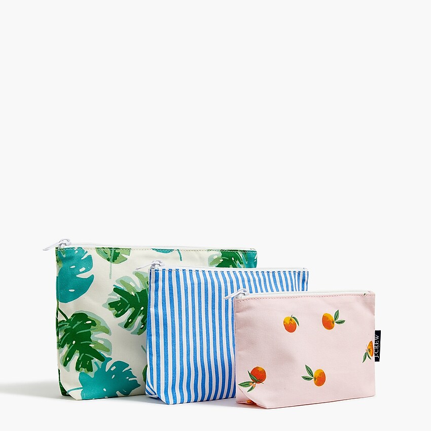 factory: canvas pouches set of three for women, right side, view zoomed