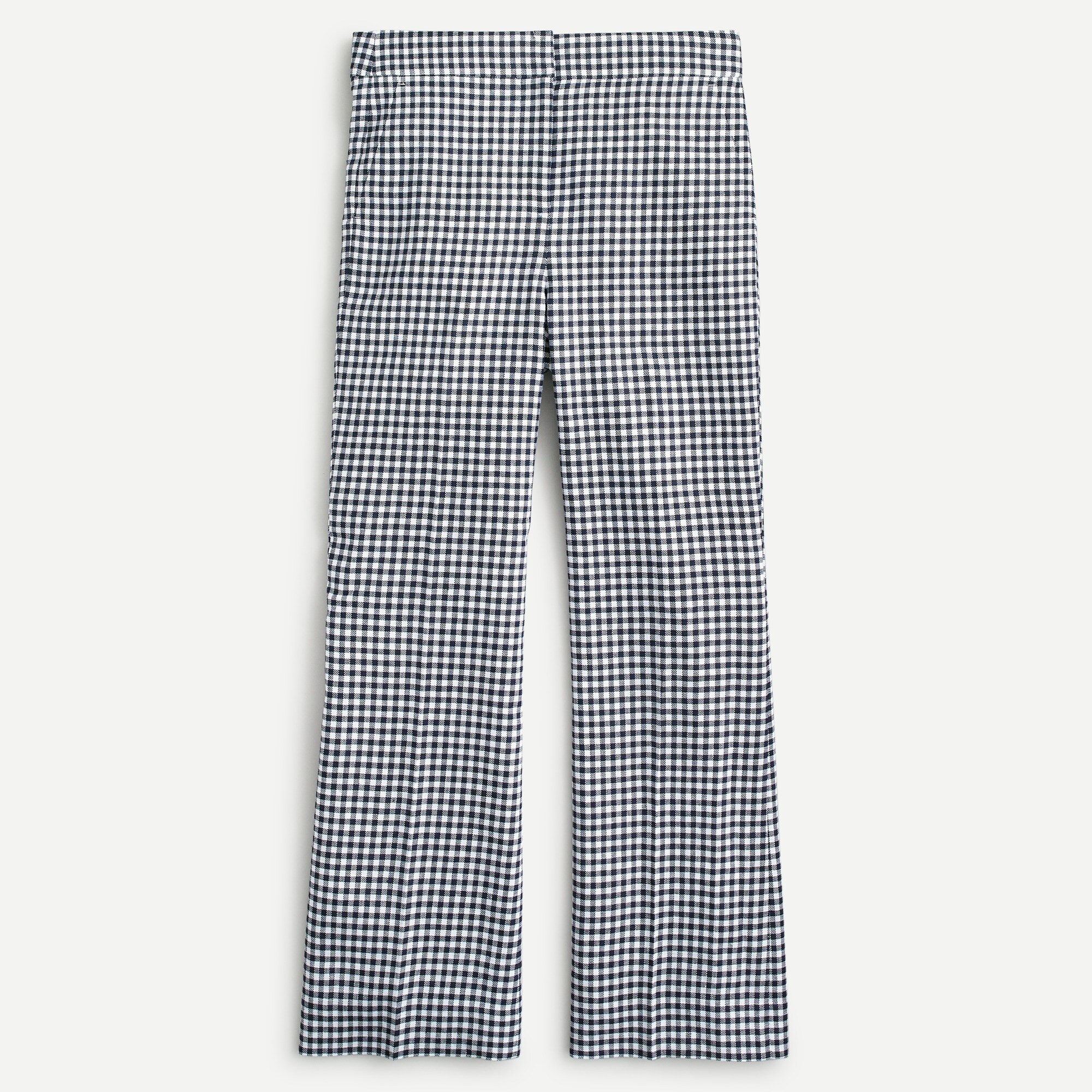 Hayden kickout crop pant in gingham stretch linen