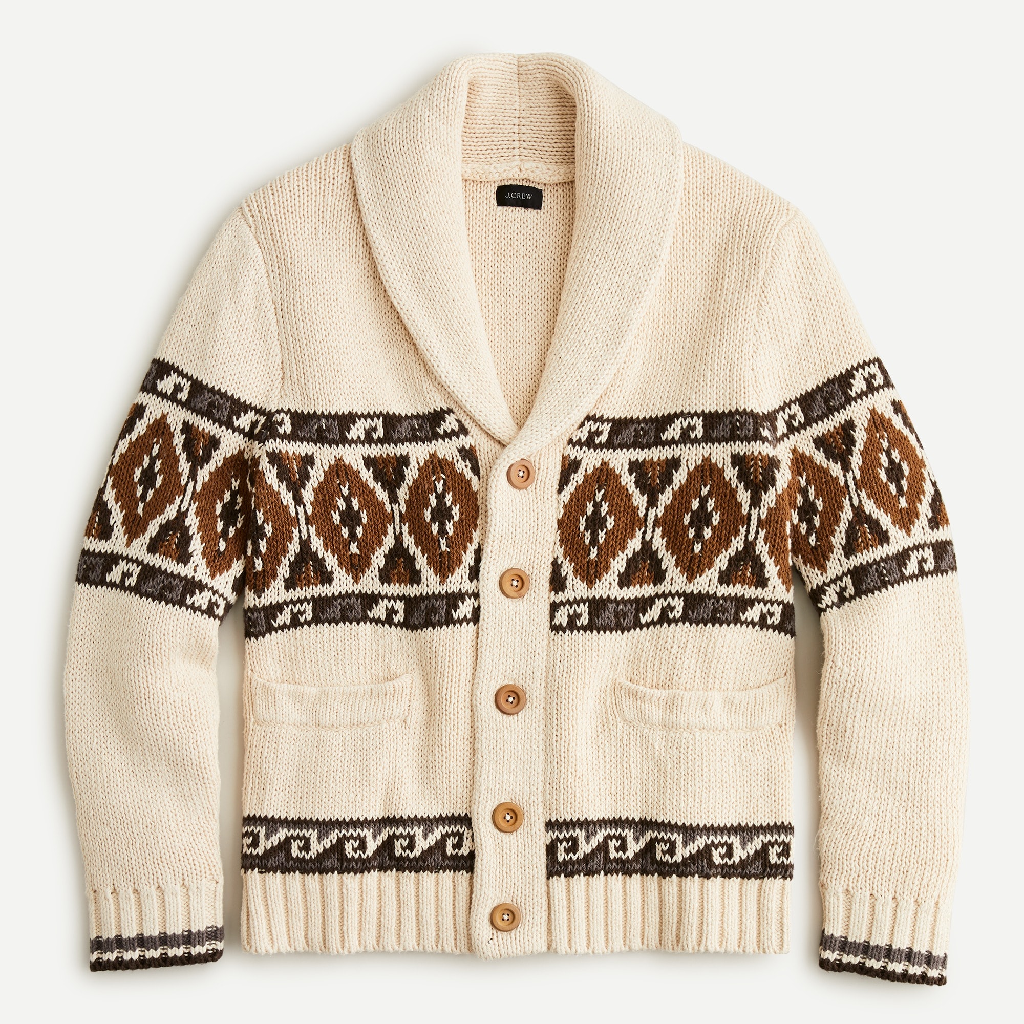 Cotton-linen Basketweave Shawl Cardigan Sweater For Men | J.Crew