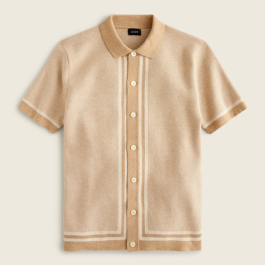 J.Crew: Cotton Bird's-eye Short-sleeve Polo Sweater For Men