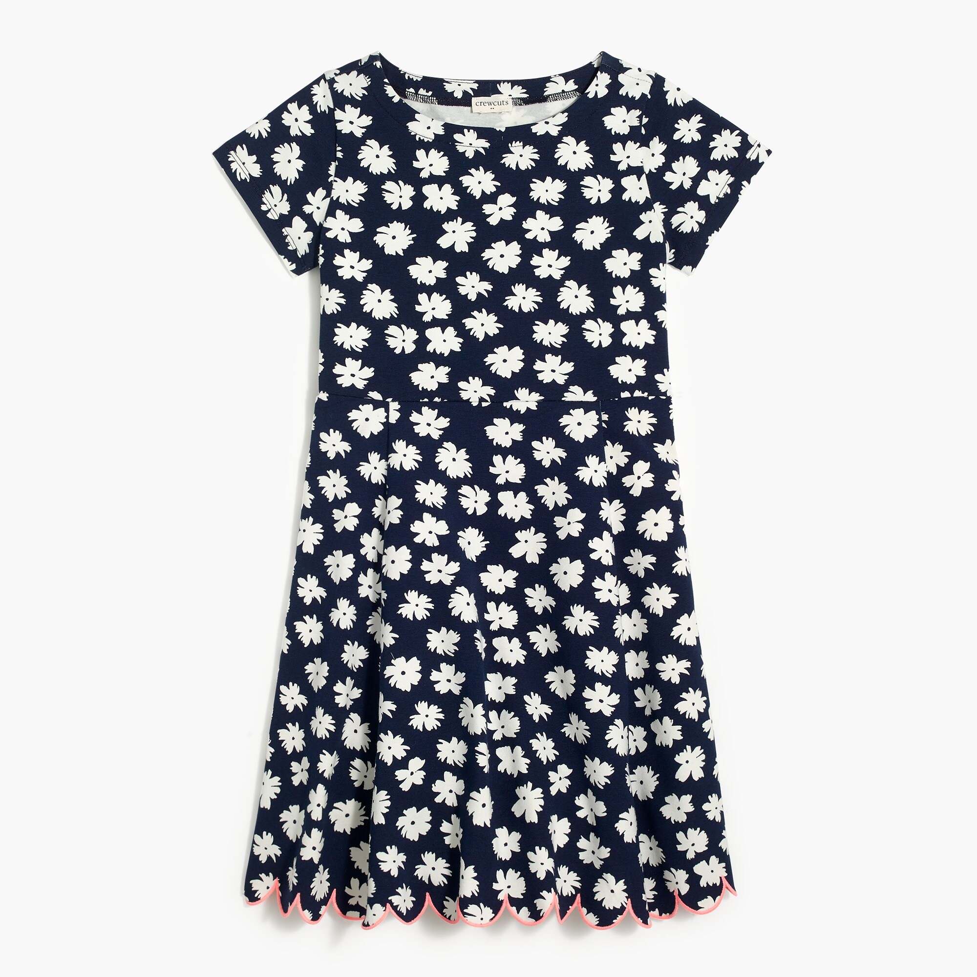 Girls' scallop-hem dress