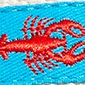 Embroidered flip-flops POOL BLUE LOBSTER 