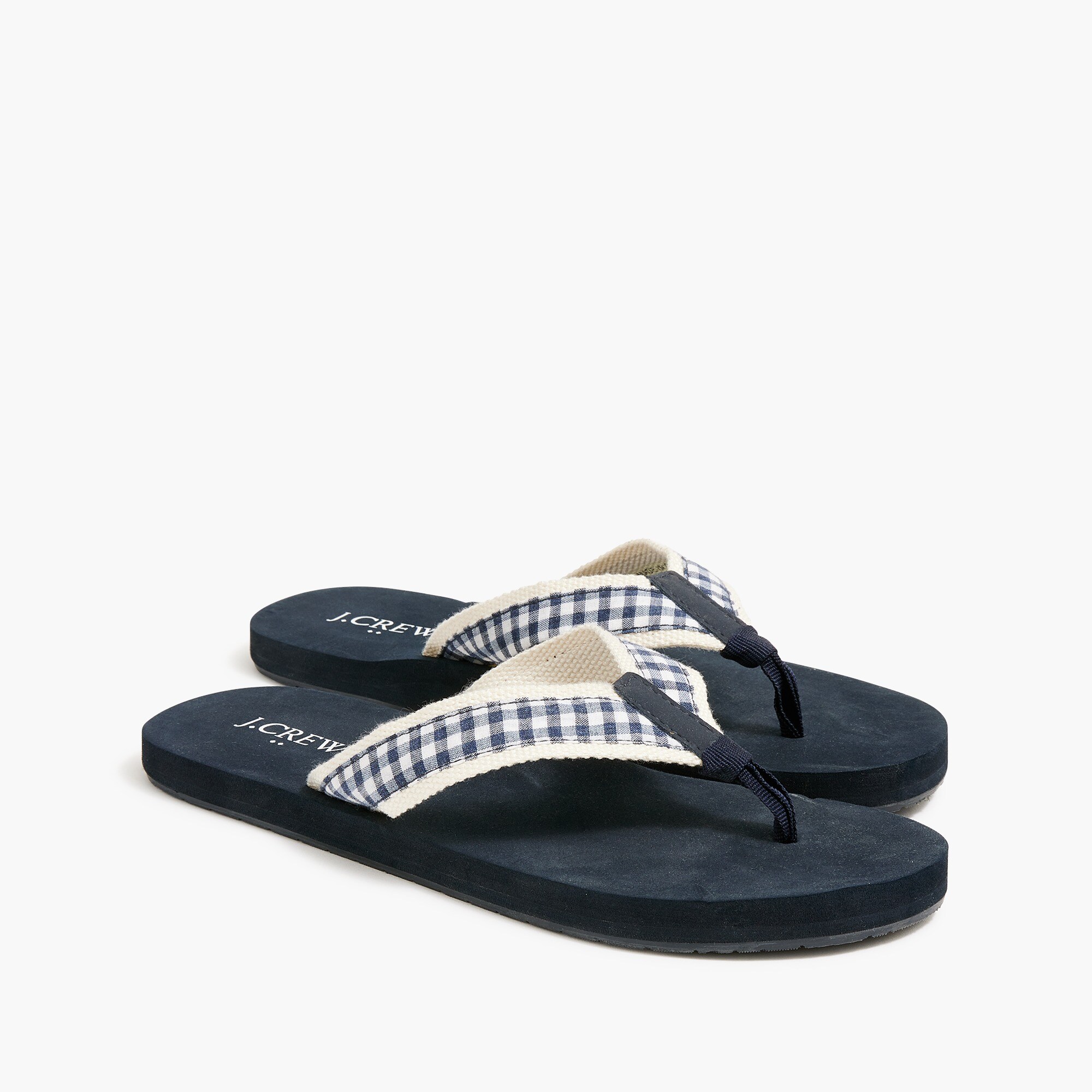 gingham flip-flops for women