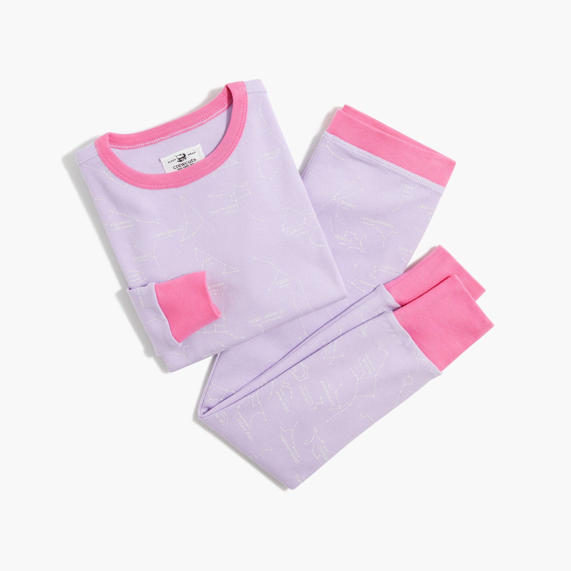 Girls' long-sleeve constellation pajama set