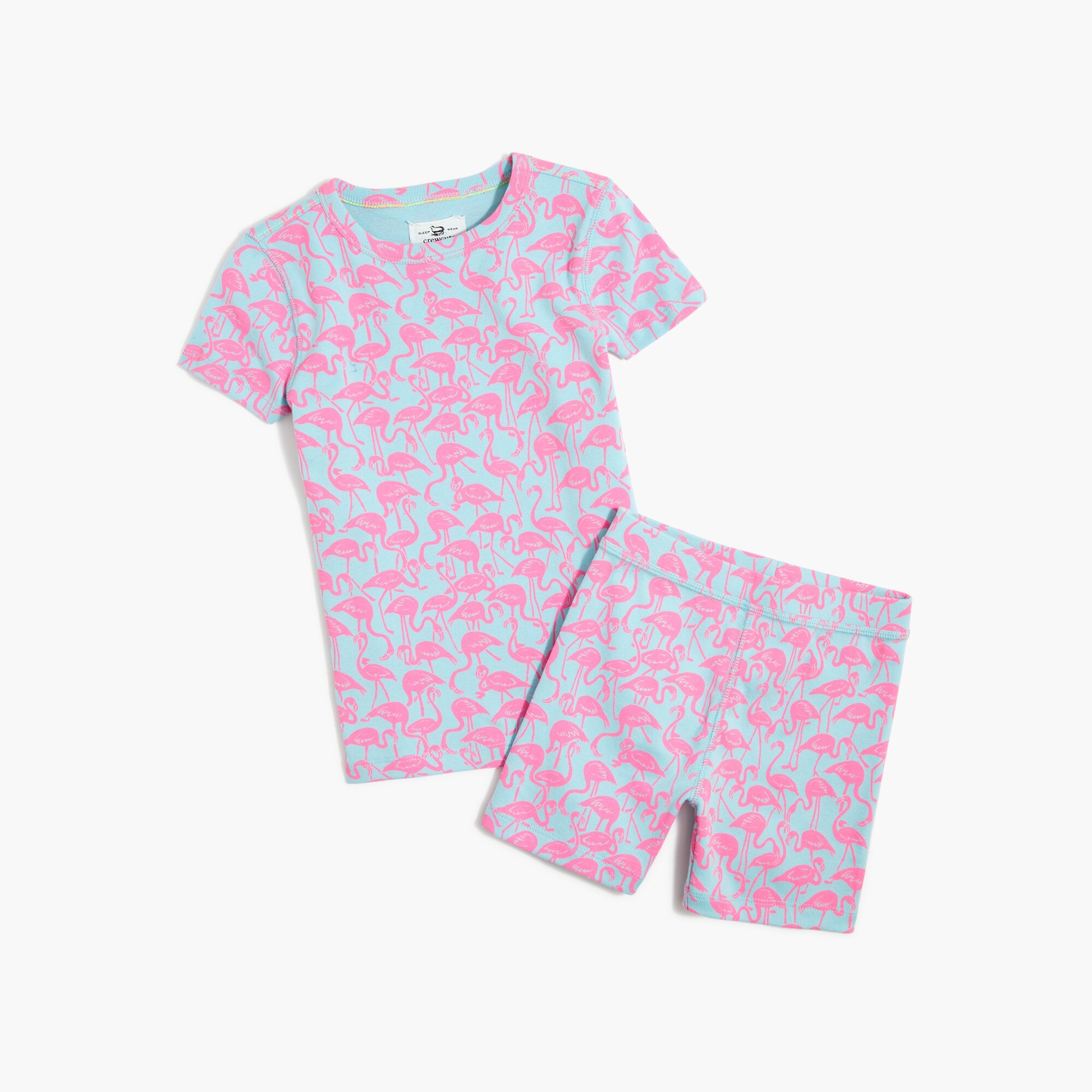 Girls' short-sleeve flamingo pajama set